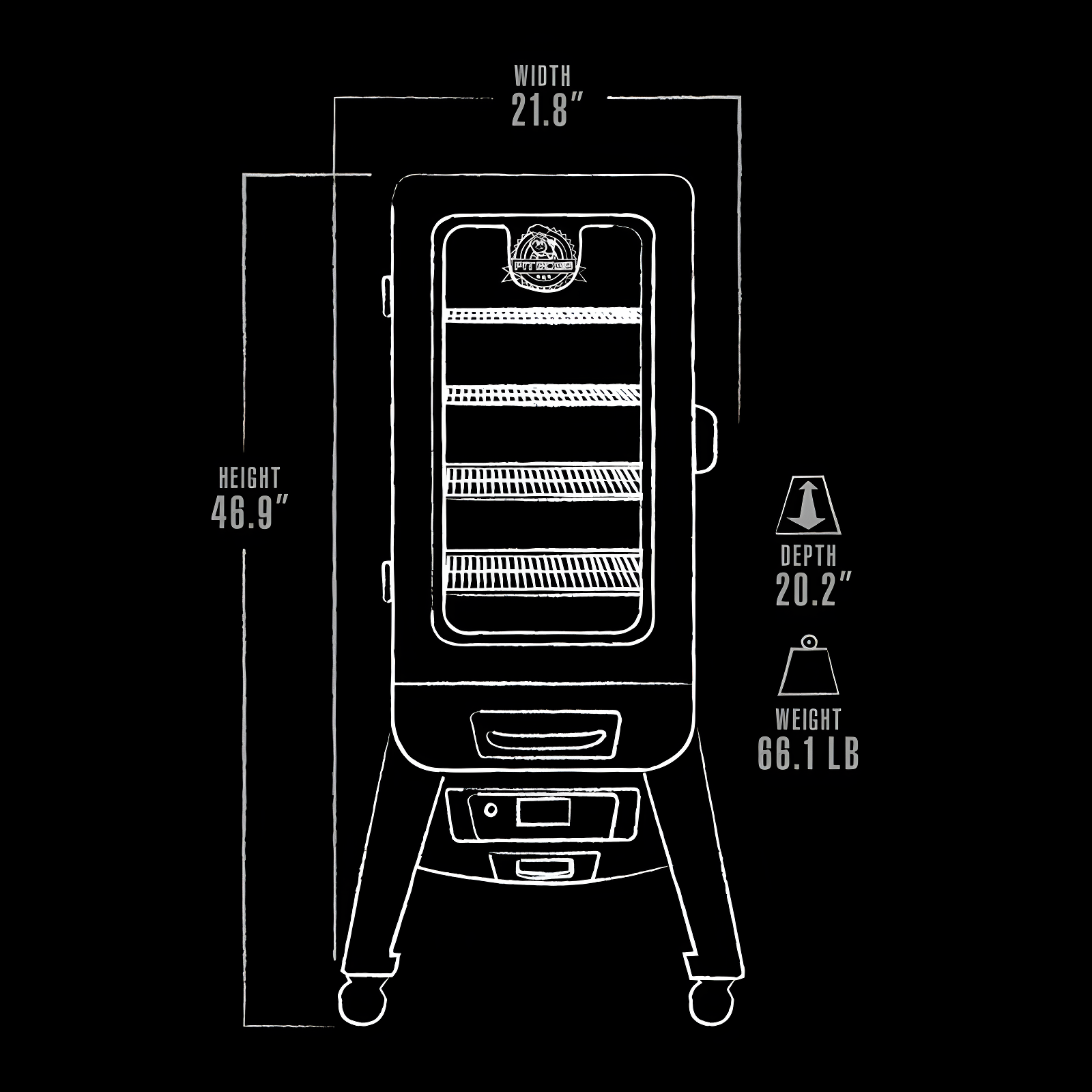 Pit Boss Pit Boss 3-Series Electric Vertical Smoker, Silver Hammertone
