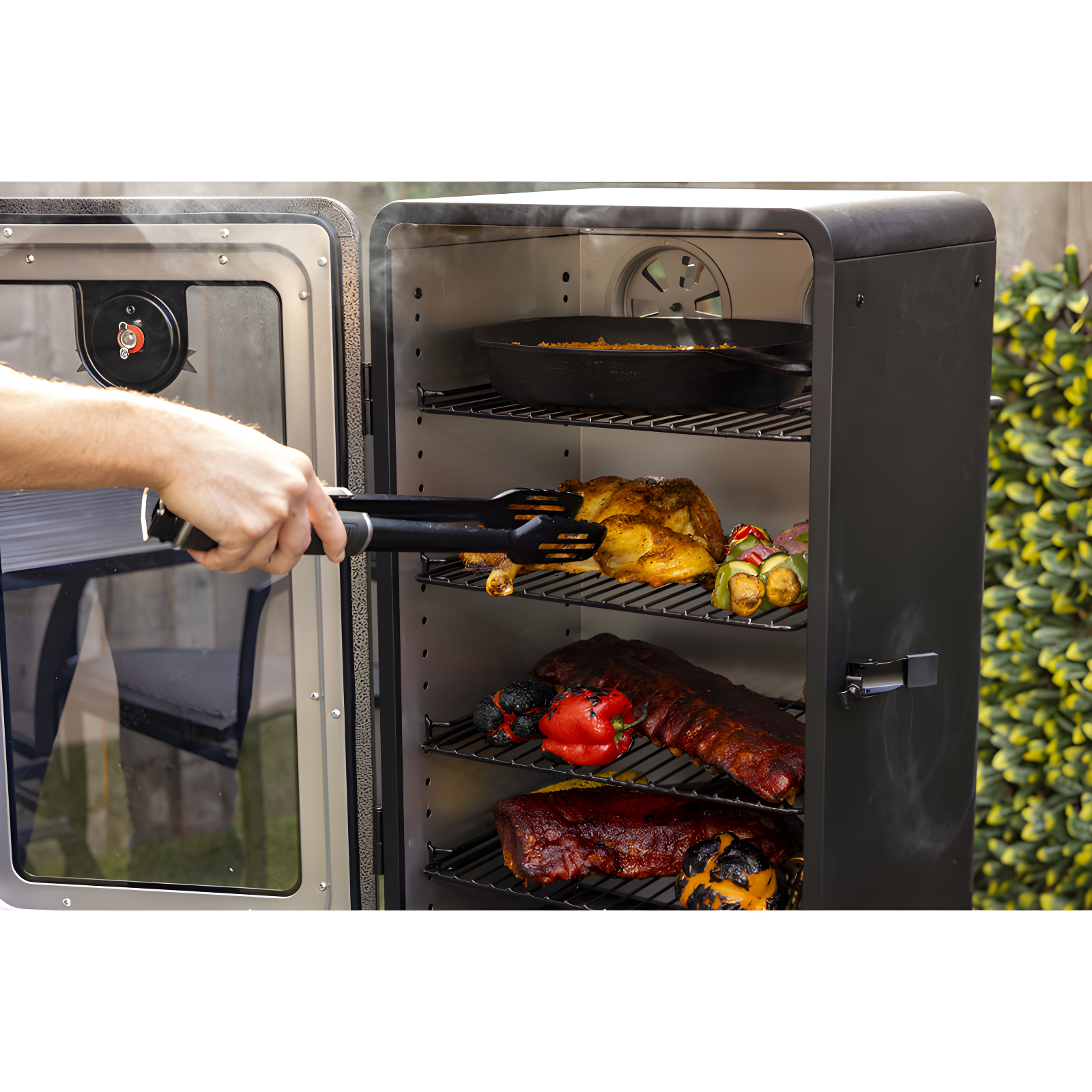 Pit Boss Pit Boss 3-Series Electric Vertical Smoker, Silver Hammertone