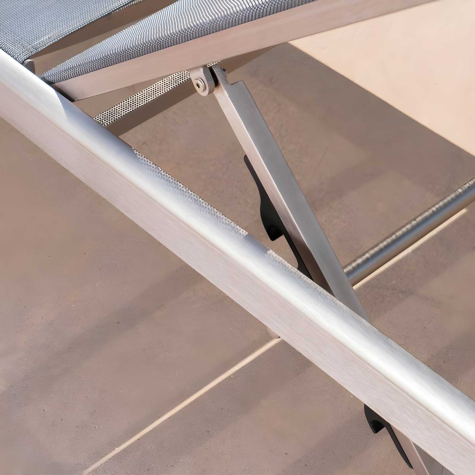 Cape Coral Set of 2 Aluminum & Mesh Chaise Lounge - Silver/Dark Gray - Christopher Knight Home: Water-Resistant Patio Furniture