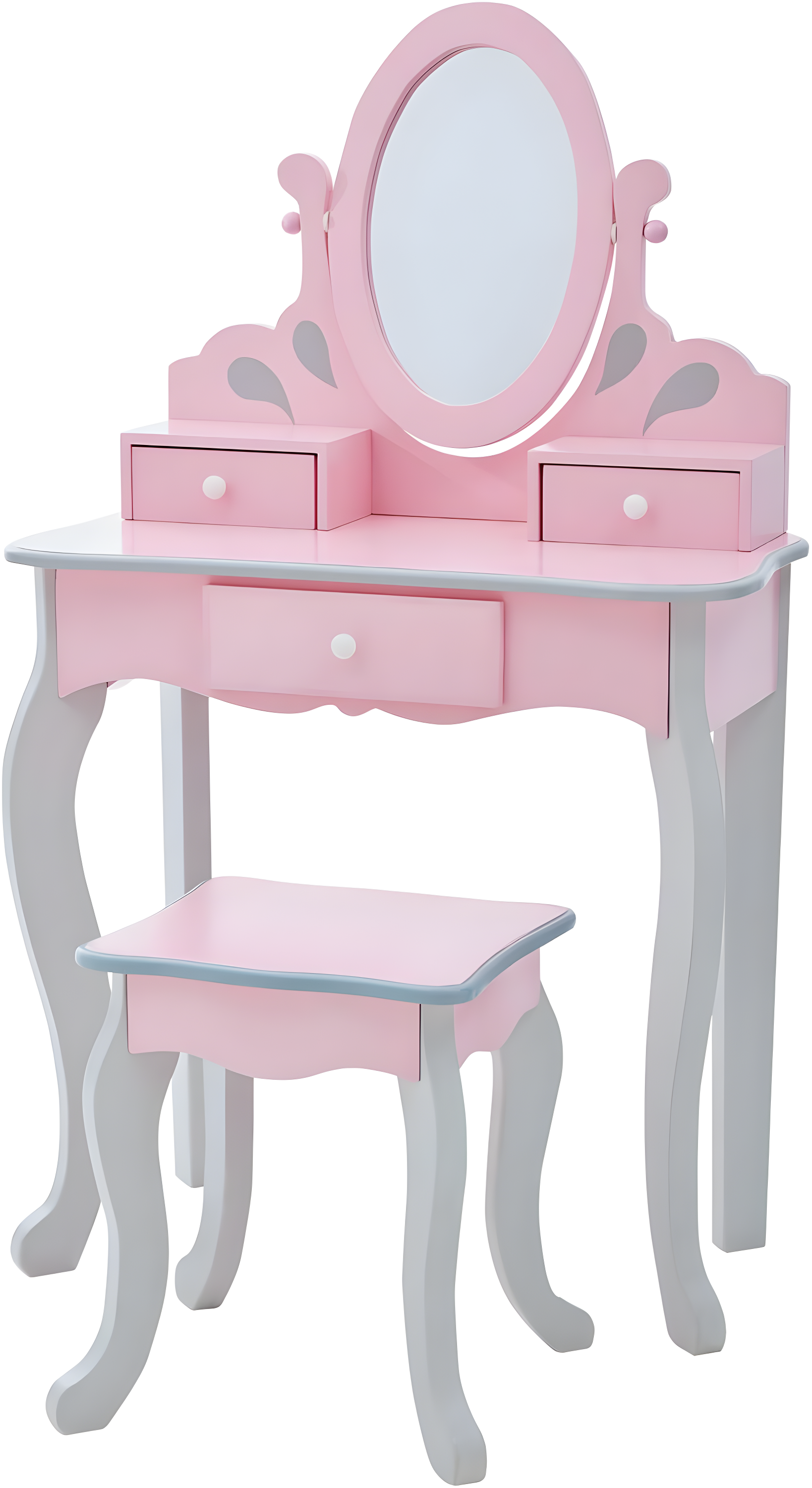 Teamson Kids Wooden Princess Rapunzel 2-pc. Vanity Set, Gray/Pink