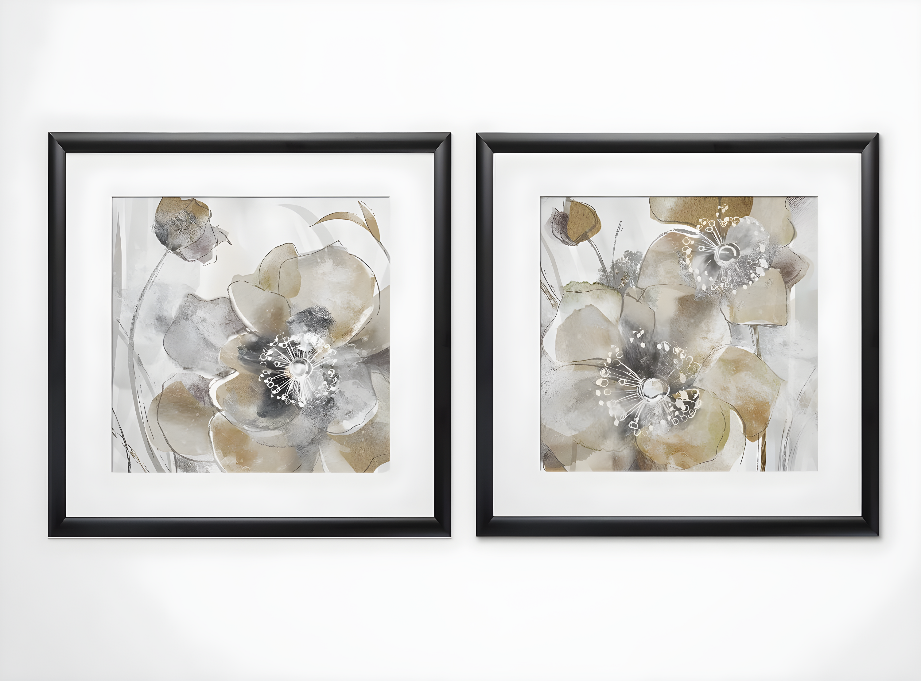 Wexford Home Taupe Spring Poppy -2 Piece Set