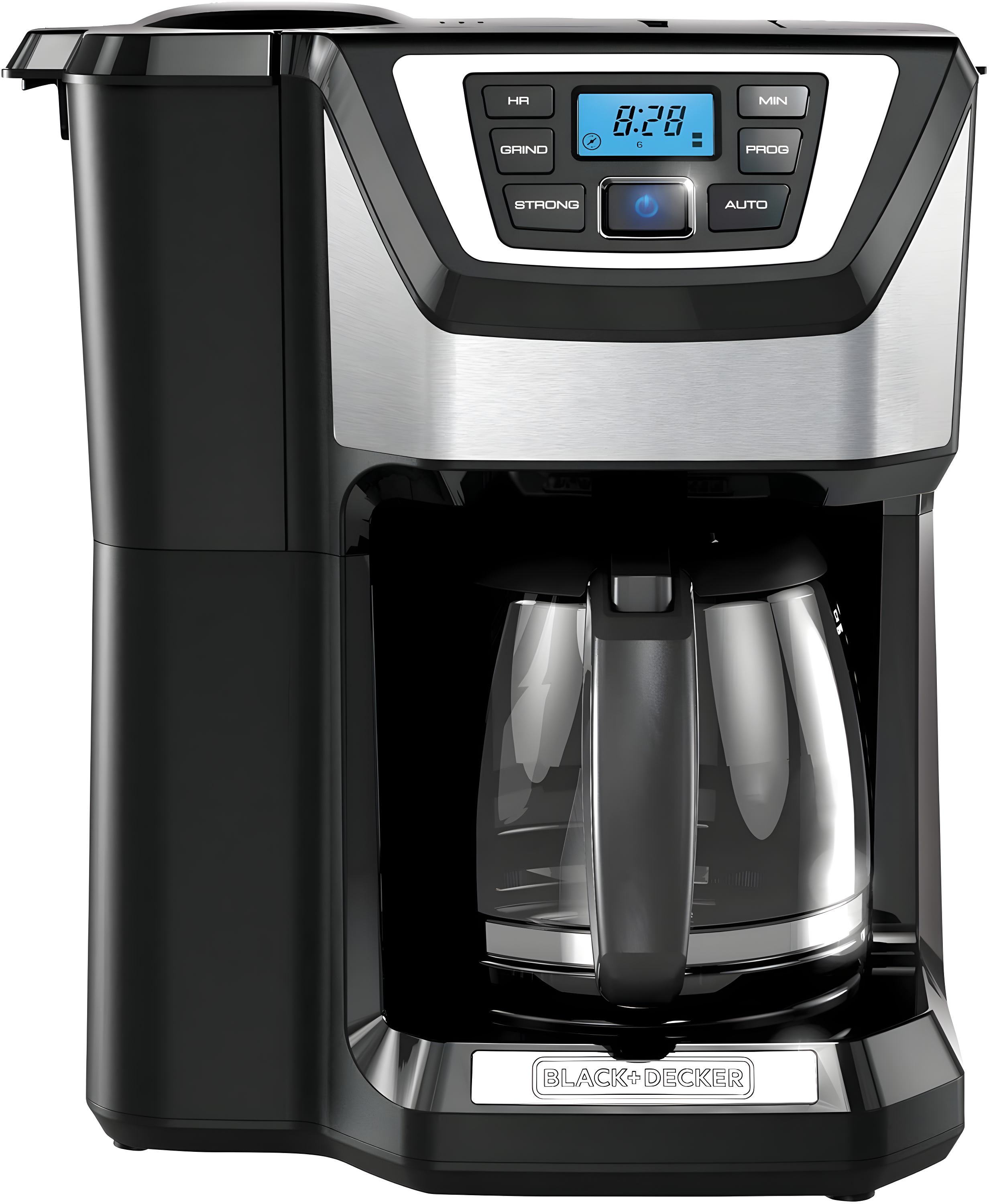 BLACK+DECKER 12-Cup Mill and Brew Coffee Maker, Automatic Grind and Brew Drip Coffee Machine, Programmable, Sneak-A-Cup, Reusable Filter