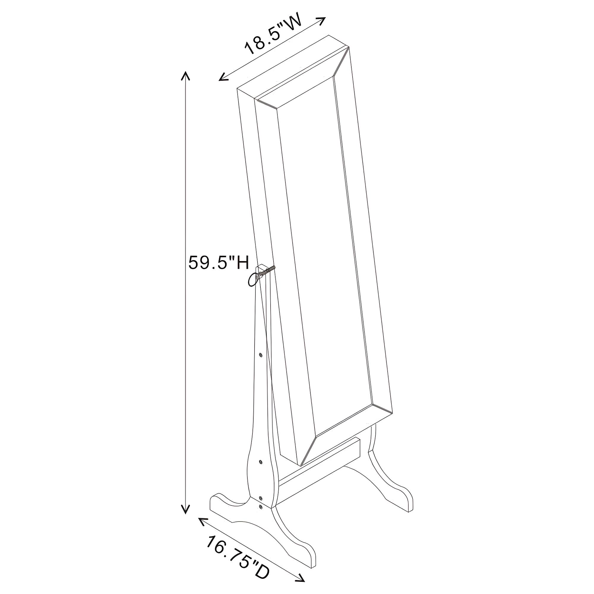 Coaster Jewelry Armoire Mirror in White