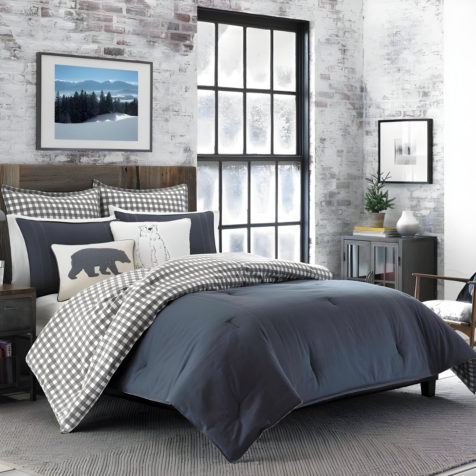 Eddie Bauer Eddie Bauer Kingston Navy Cotton Reversible Comforter Set
