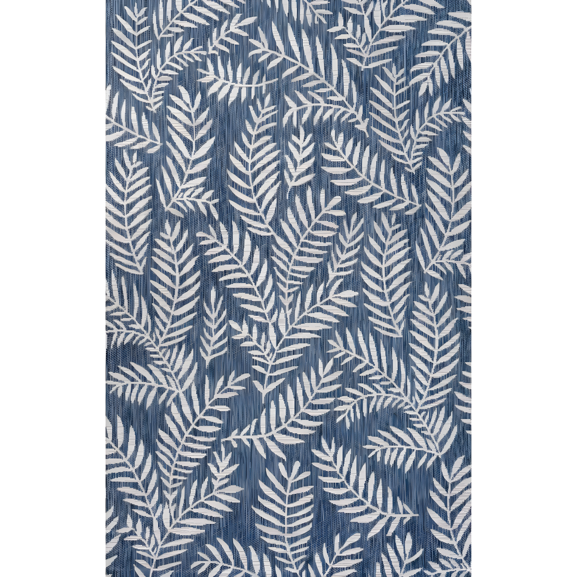 4'x6' Nevis Palm Frond Indoor/Outdoor Area Rug, Navy/Ivory - JONATHAN Y