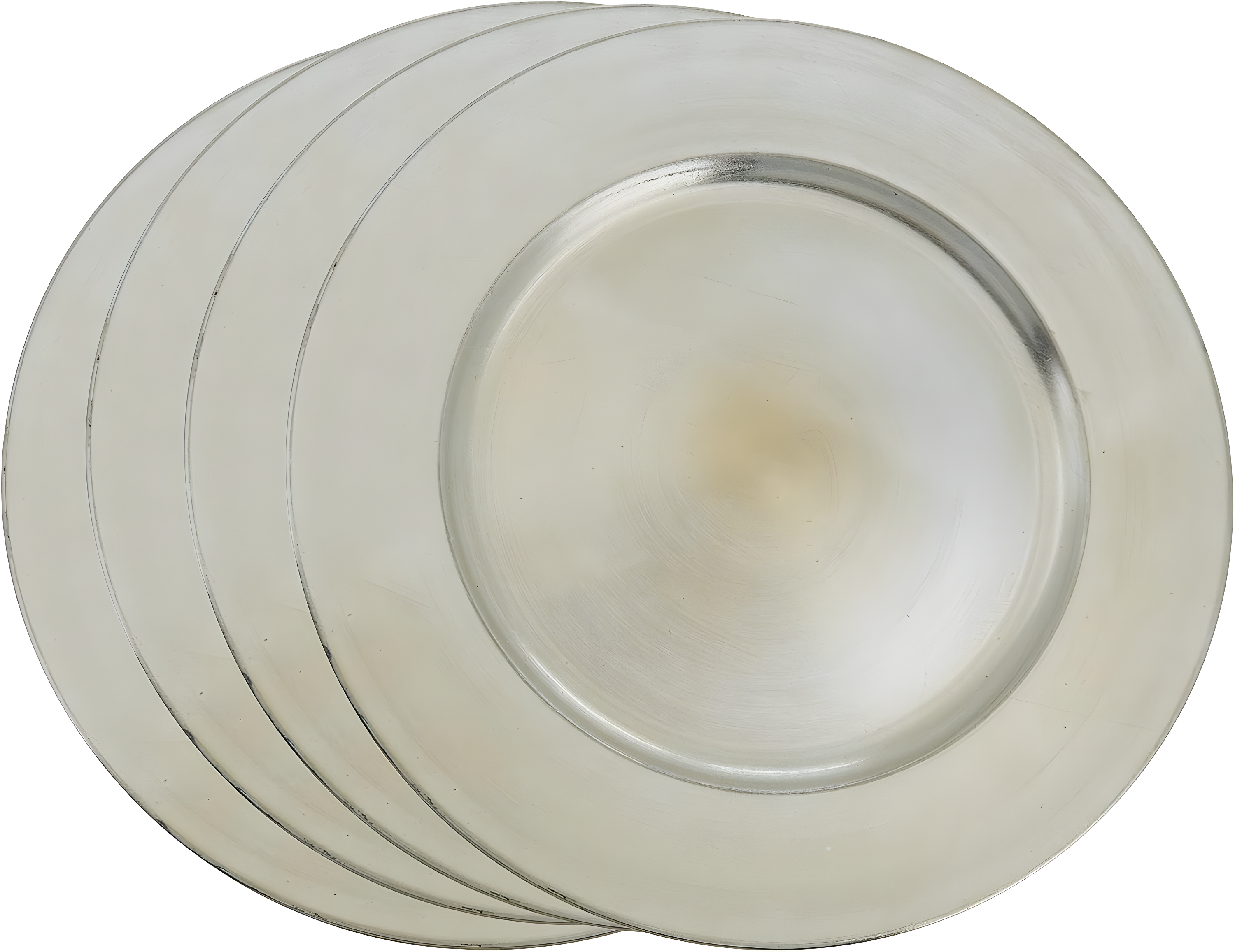 Saro Lifestyle Classic Solid Color Charger Plates, Platinum, 13" Round