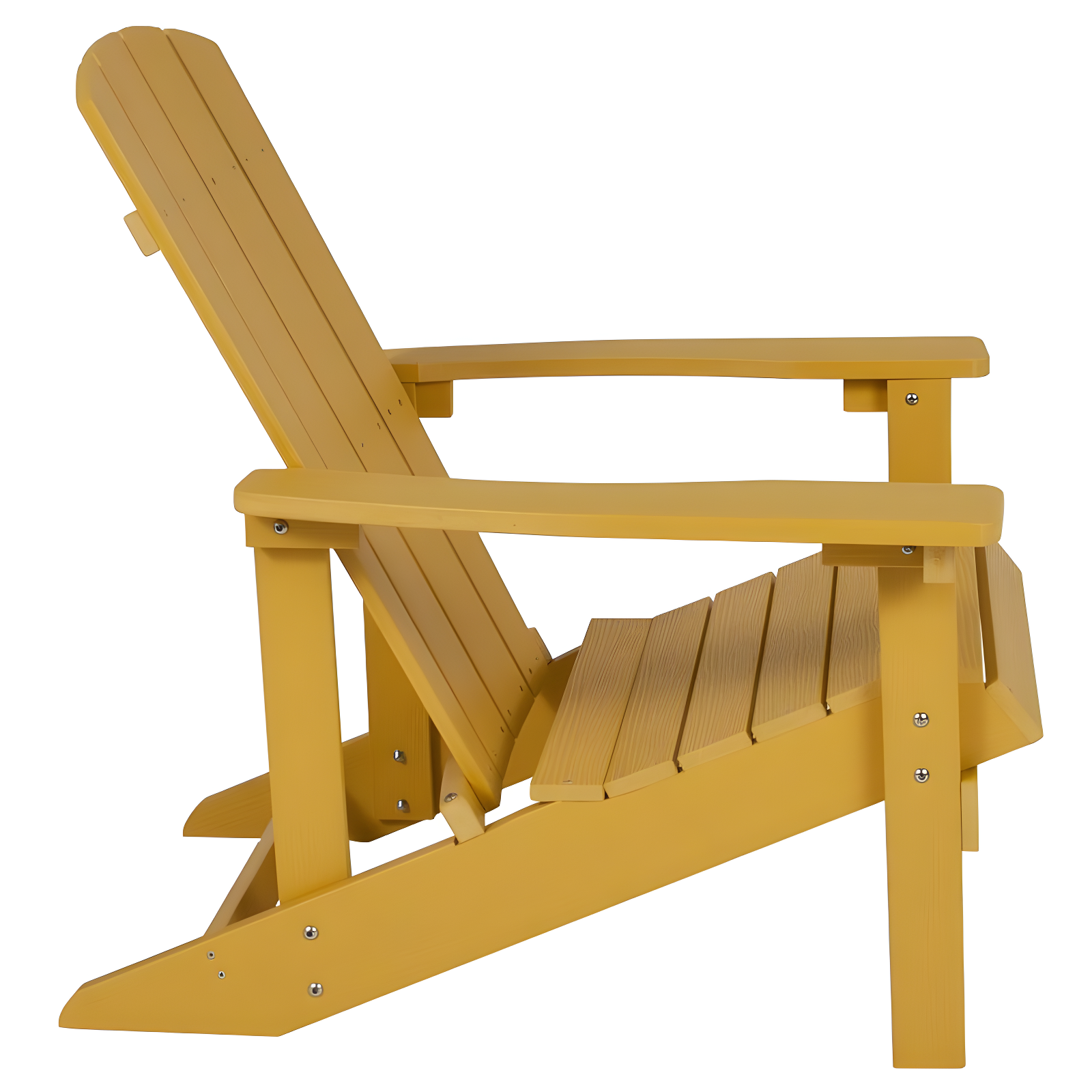 Flash Furniture Charlestown All-Weather Poly Resin Wood Adirondack Chair in Yellow