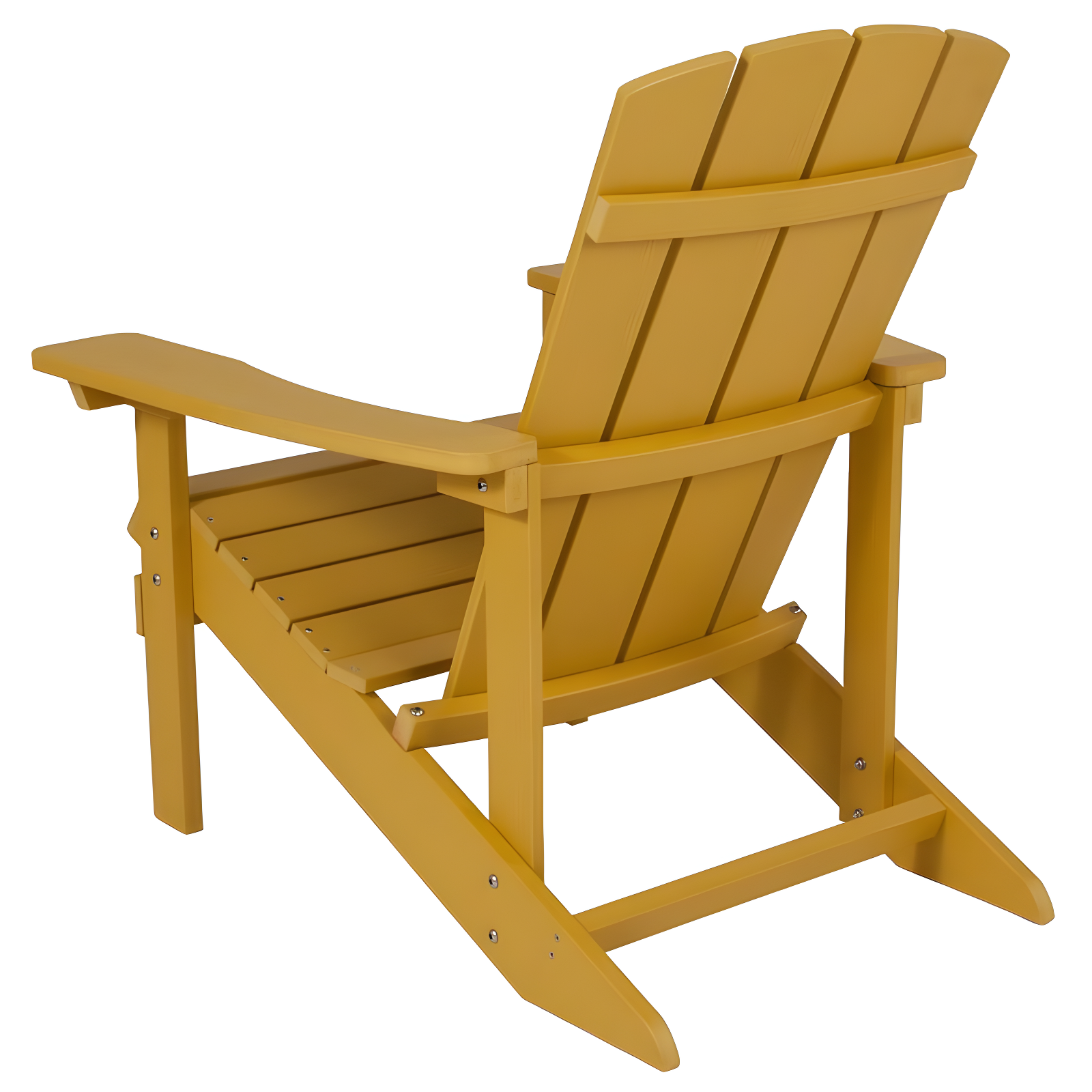 Flash Furniture Charlestown All-Weather Poly Resin Wood Adirondack Chair in Yellow