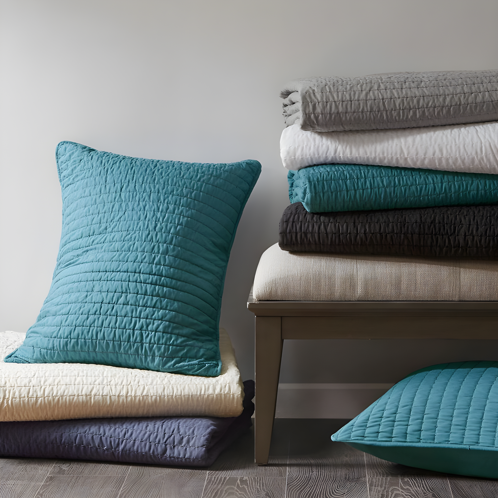 Barwick Reversible Solid 3 Piece Quilt Set