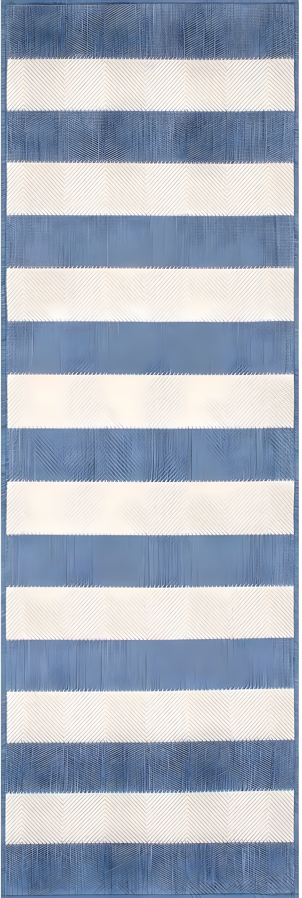 Nuloom Alexis Striped 2x8 Indoor/Outdoor Runner Rug for Living Room Patio Deck Front Porch Entryway Hallway Kitchen, Blue/Ivory
