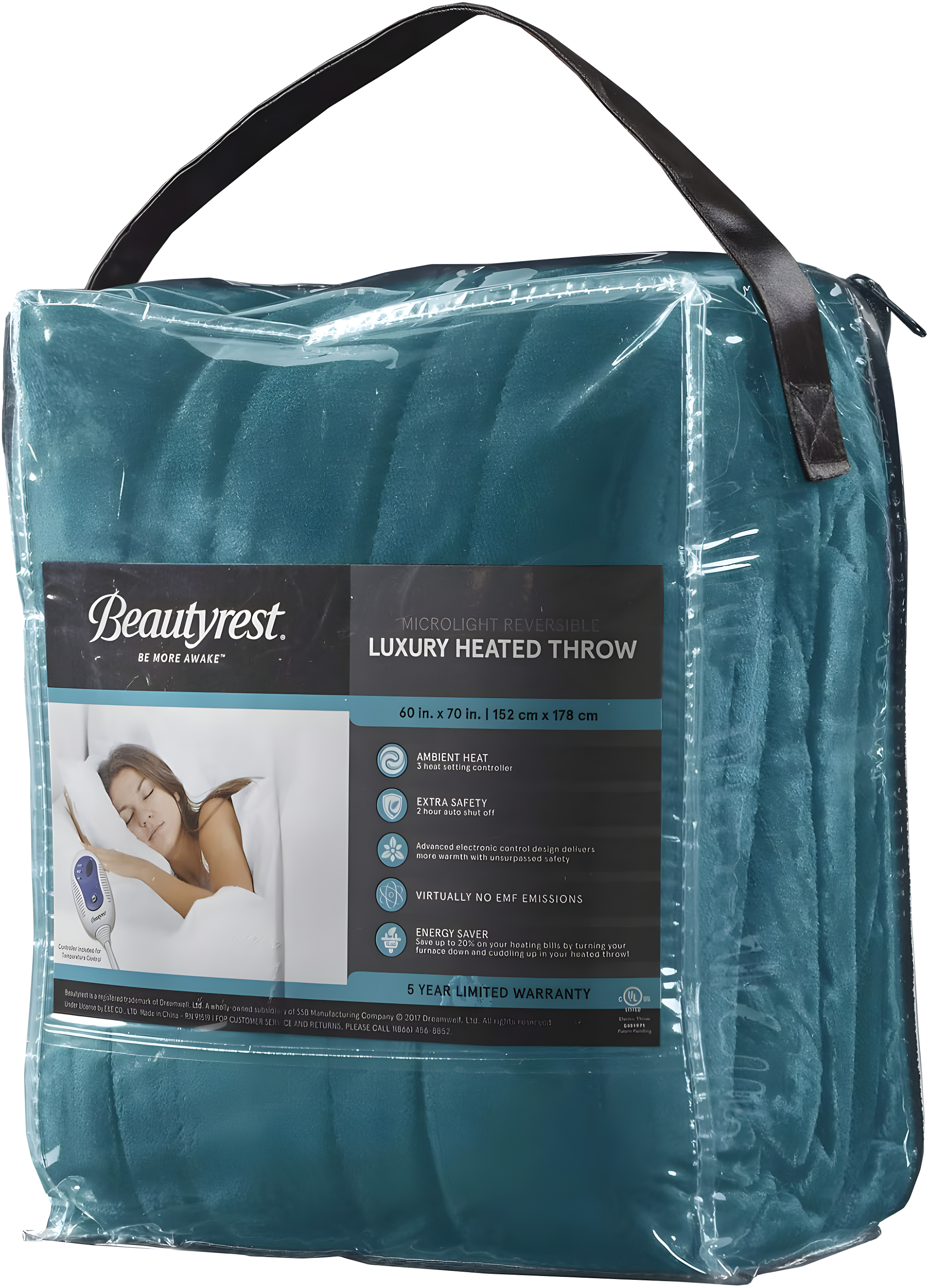 Beautyrest Heated Plush Oversized Throw