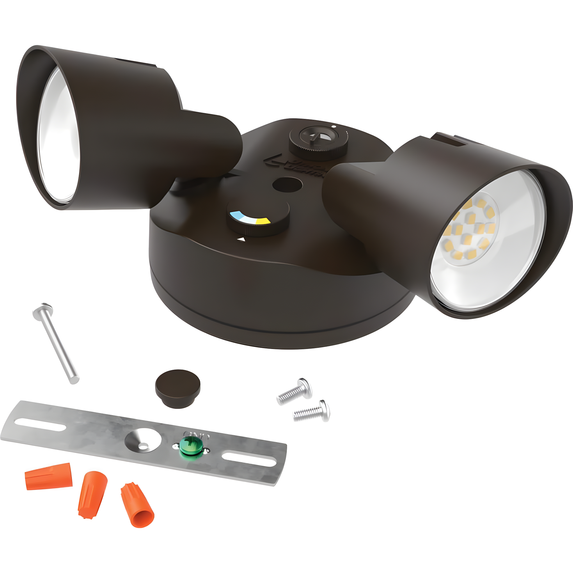 2 - Head Hardwired Dusk to Dawn Outdoor Security Flood Light with Motion Sensor