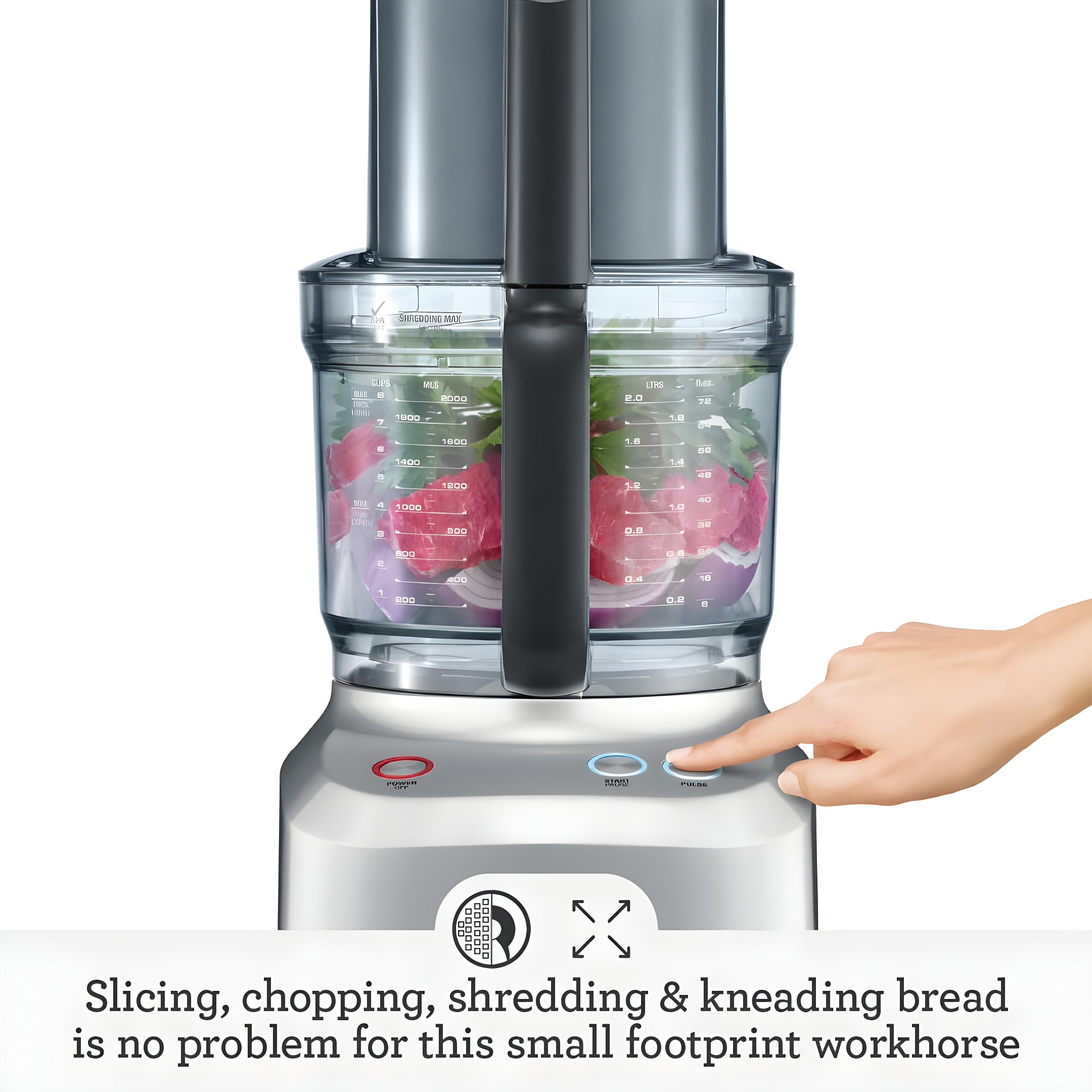 Silver 12-Cup Food Processor with Multiple Attachments