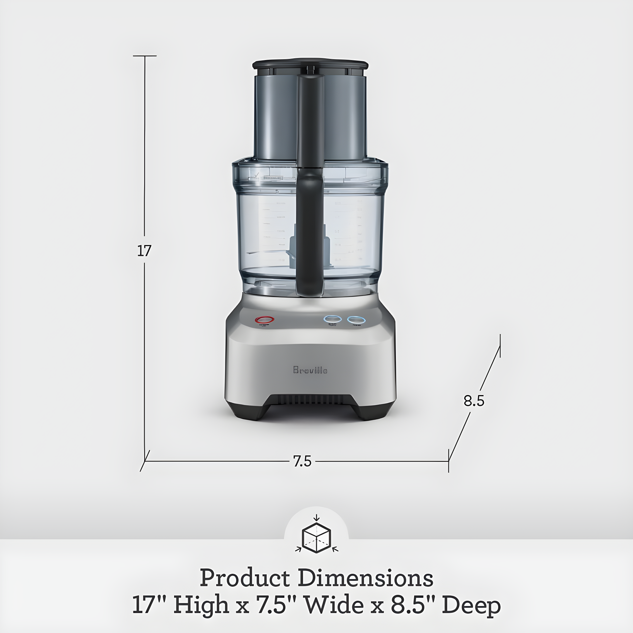 Silver 12-Cup Food Processor with Multiple Attachments