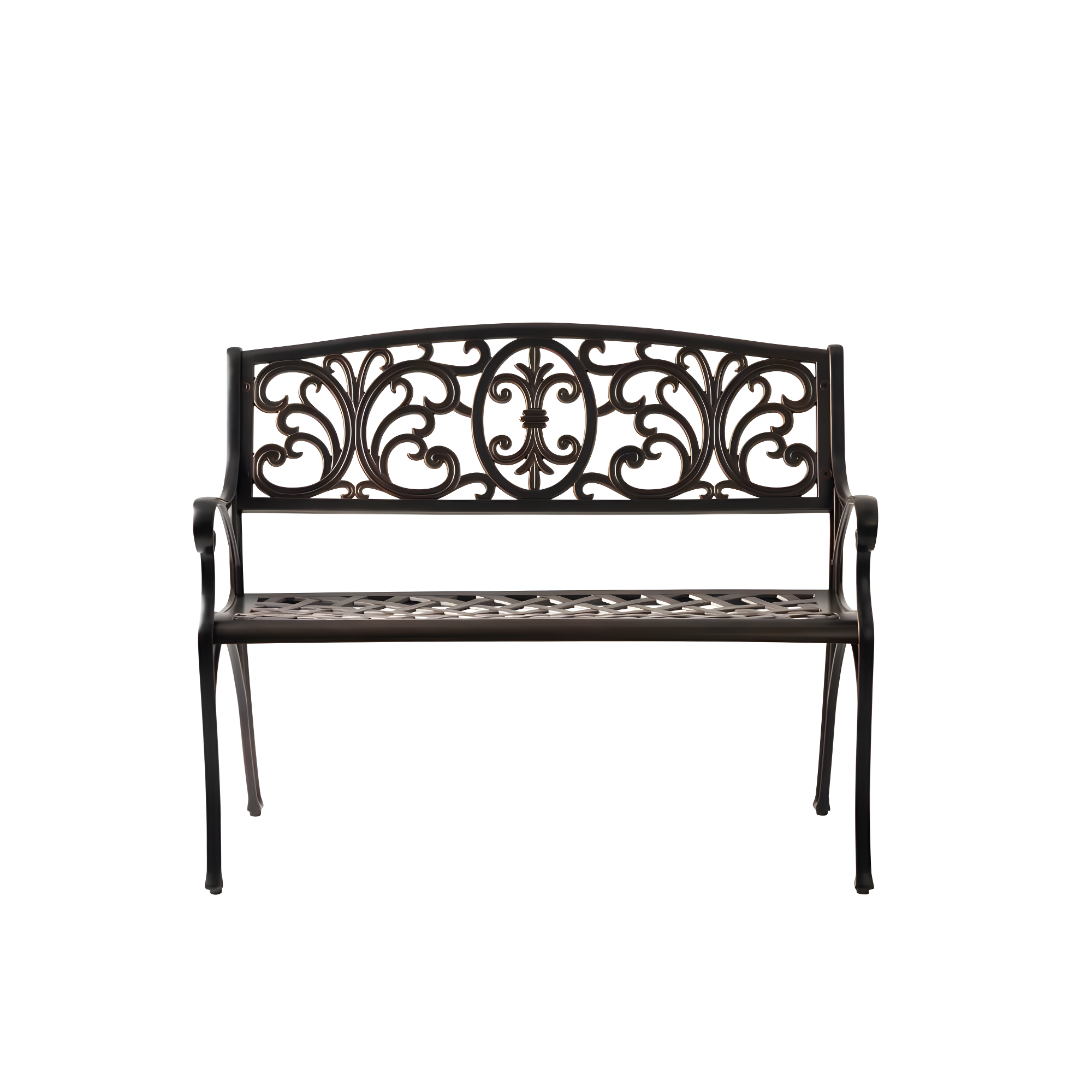 Balkene Home Decatur Outdoor Cast Aluminum Patio Bench Heavy Duty Rust Free Aluminum Construction - Antique Bronze Finish
