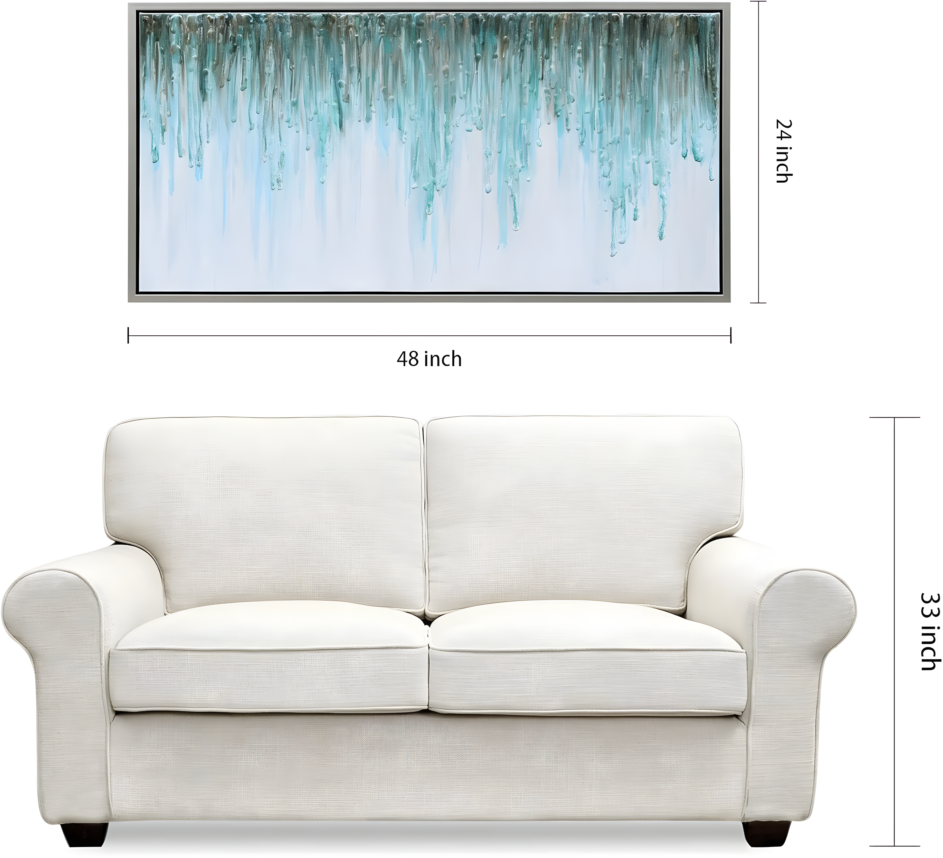 Empire Art Direct Green Frequency Textured Metallic Hand Painted Wall Art, 24" x 48" x 1.5", Ready to Hang