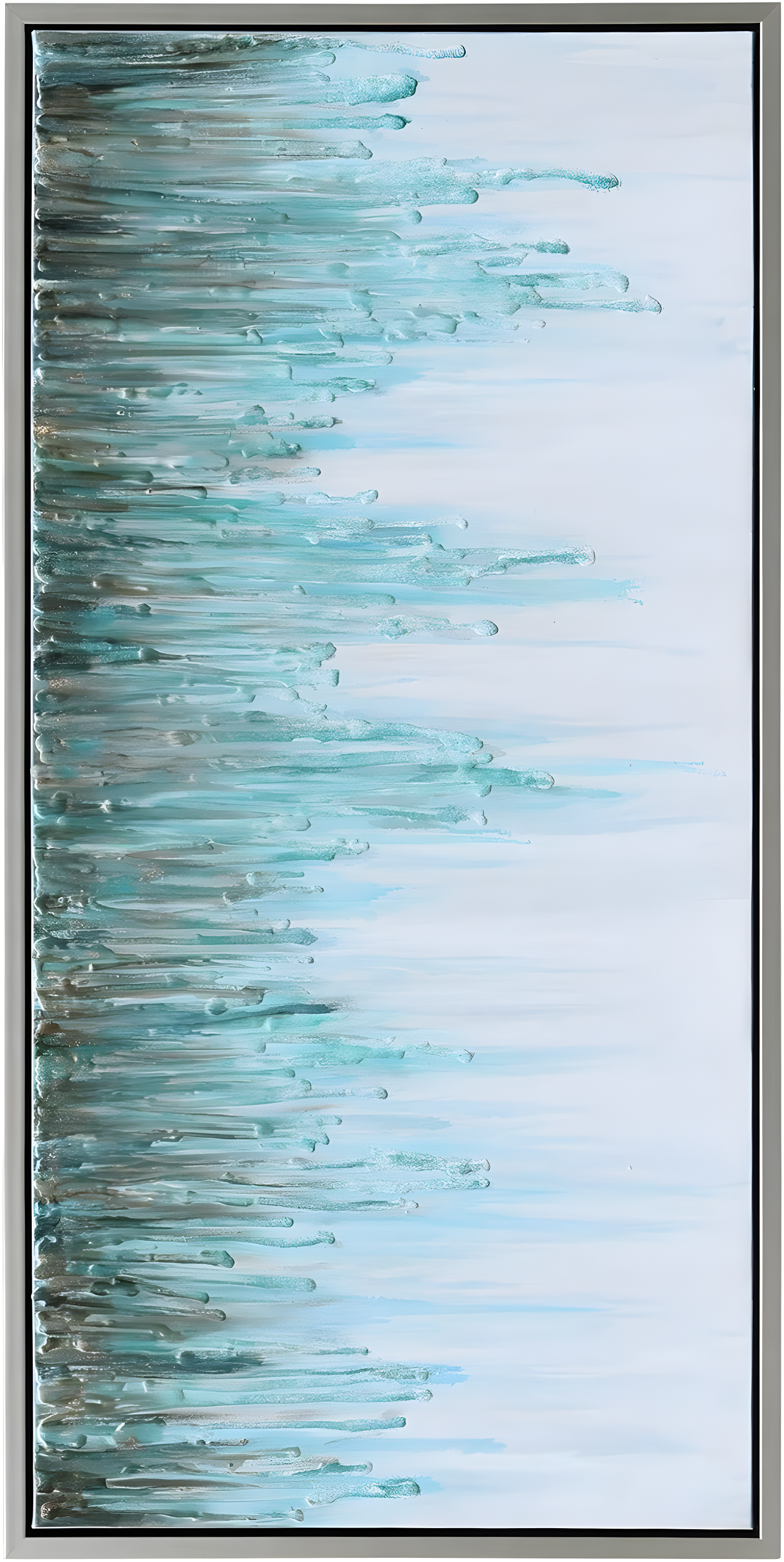 Empire Art Direct Green Frequency Textured Metallic Hand Painted Wall Art, 24" x 48" x 1.5", Ready to Hang