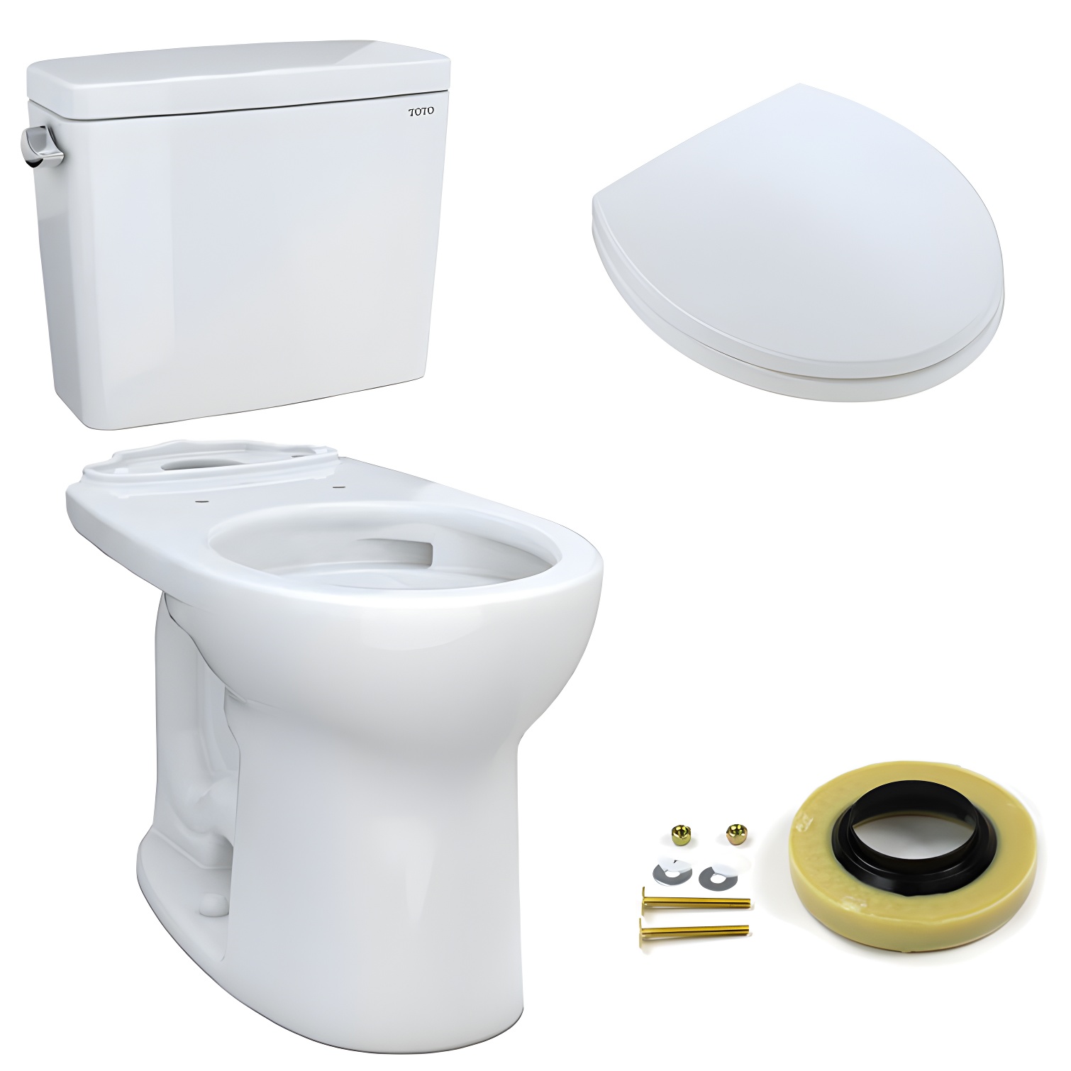 Drake® 1.6 GPF Round Two-Piece Toilet with Tornado Flush (Seat Not Included)