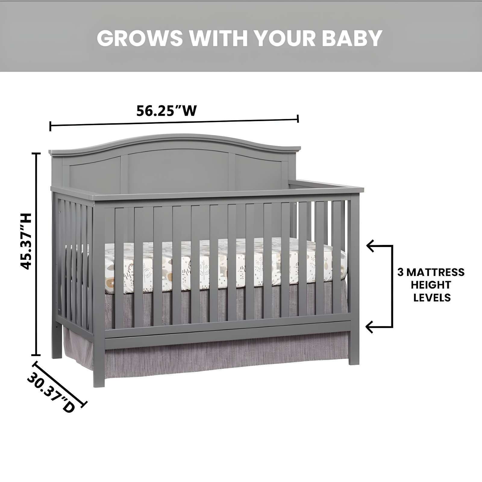 Emerson 4 In 1 Convertible Crib