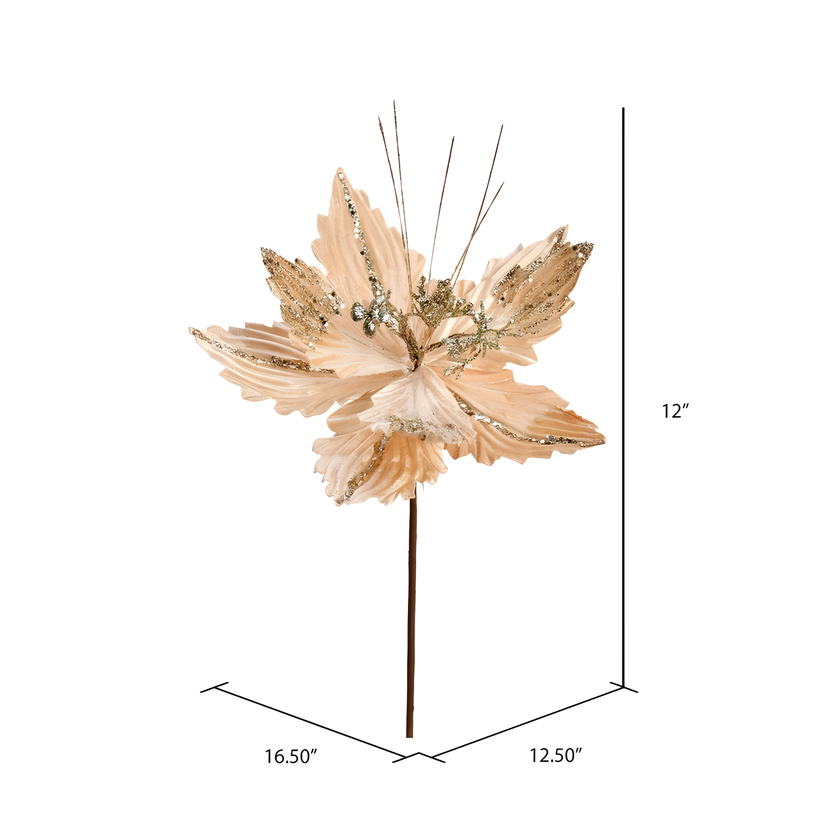 Vickerman Vickerman 12" Poinsettia Aritificial Christmas Spray (Set of 6)