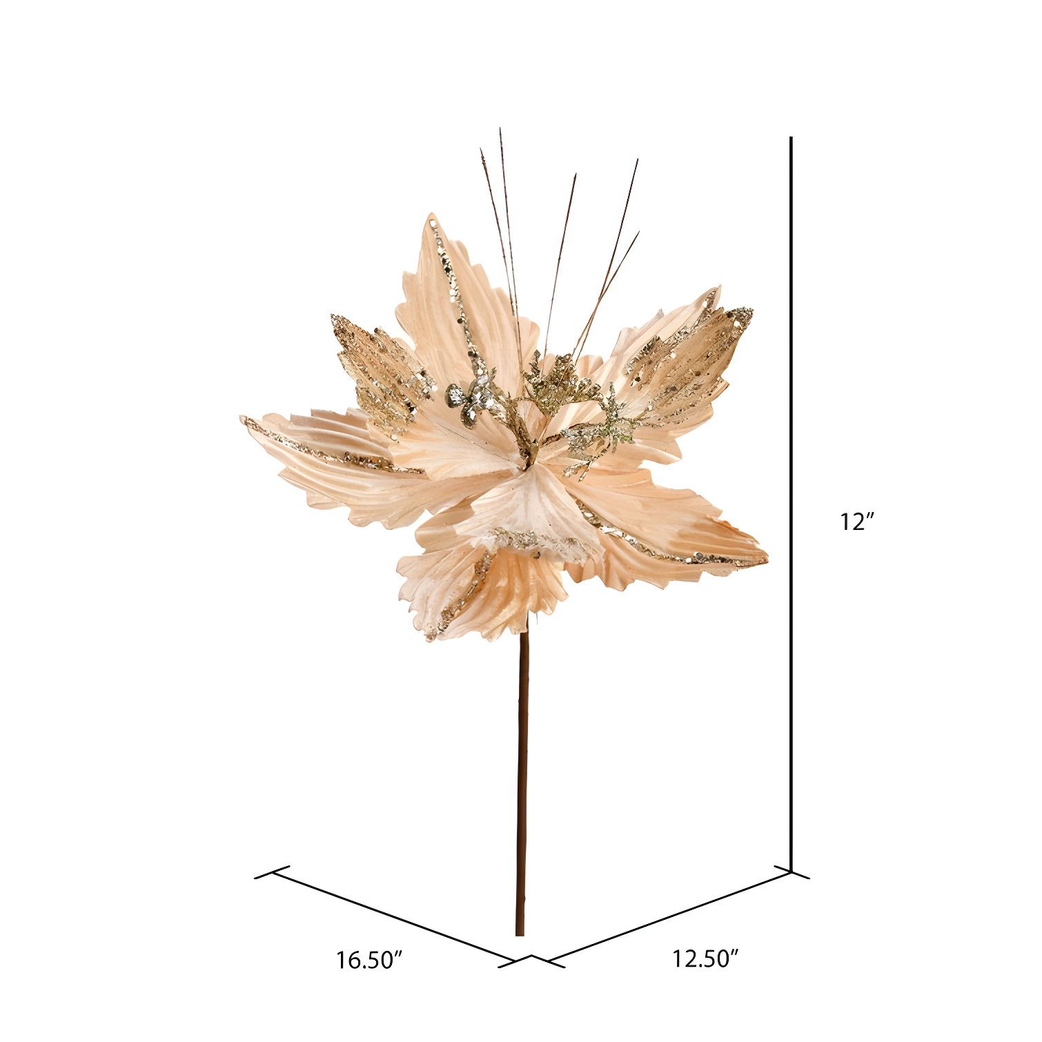 Vickerman Vickerman 12" Poinsettia Aritificial Christmas Spray (Set of 6)