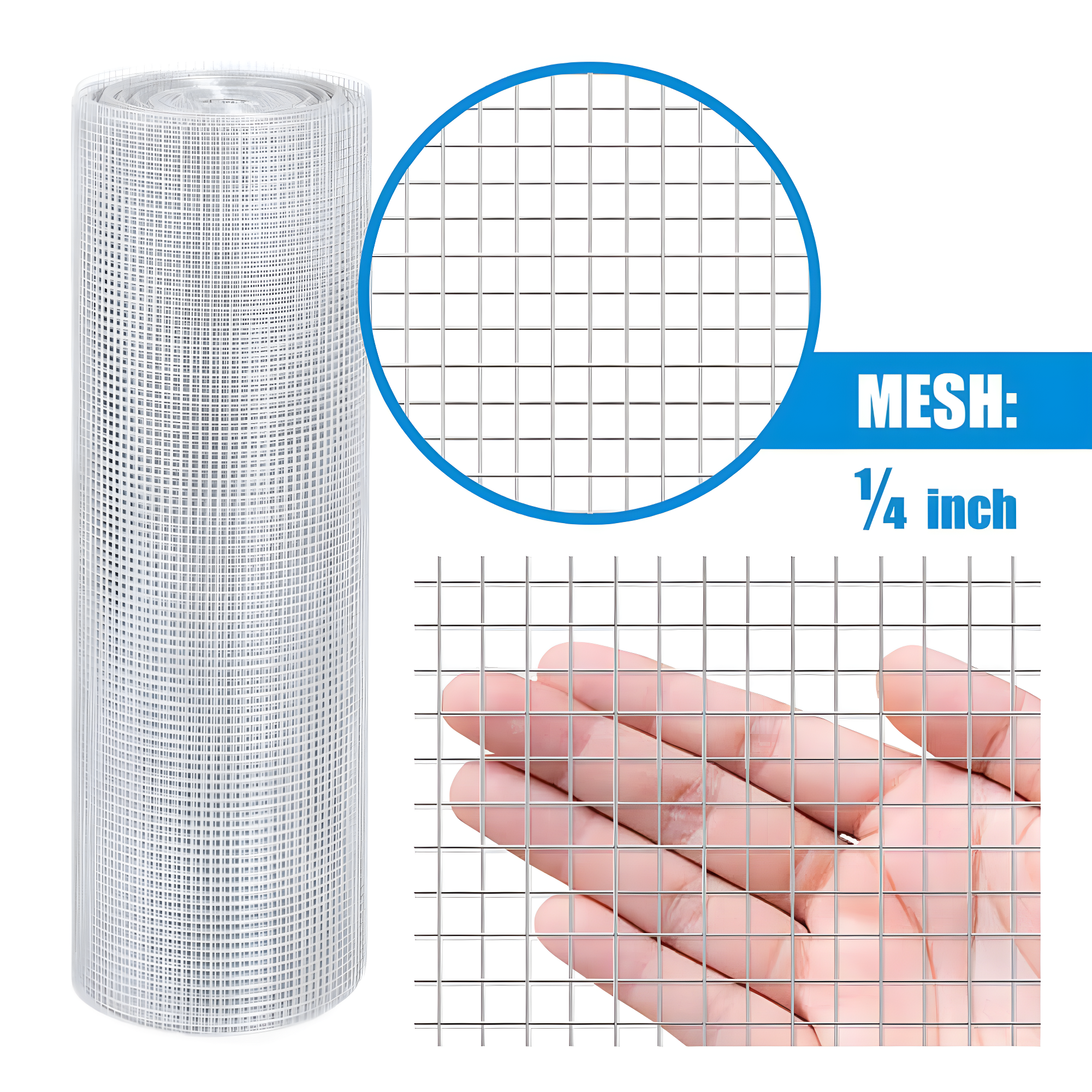 Fencer Wire Fencer Wire 23 Gauge Galvanized Hardware Cloth with Mesh Size 1/4" x 1/4", Multiple Options