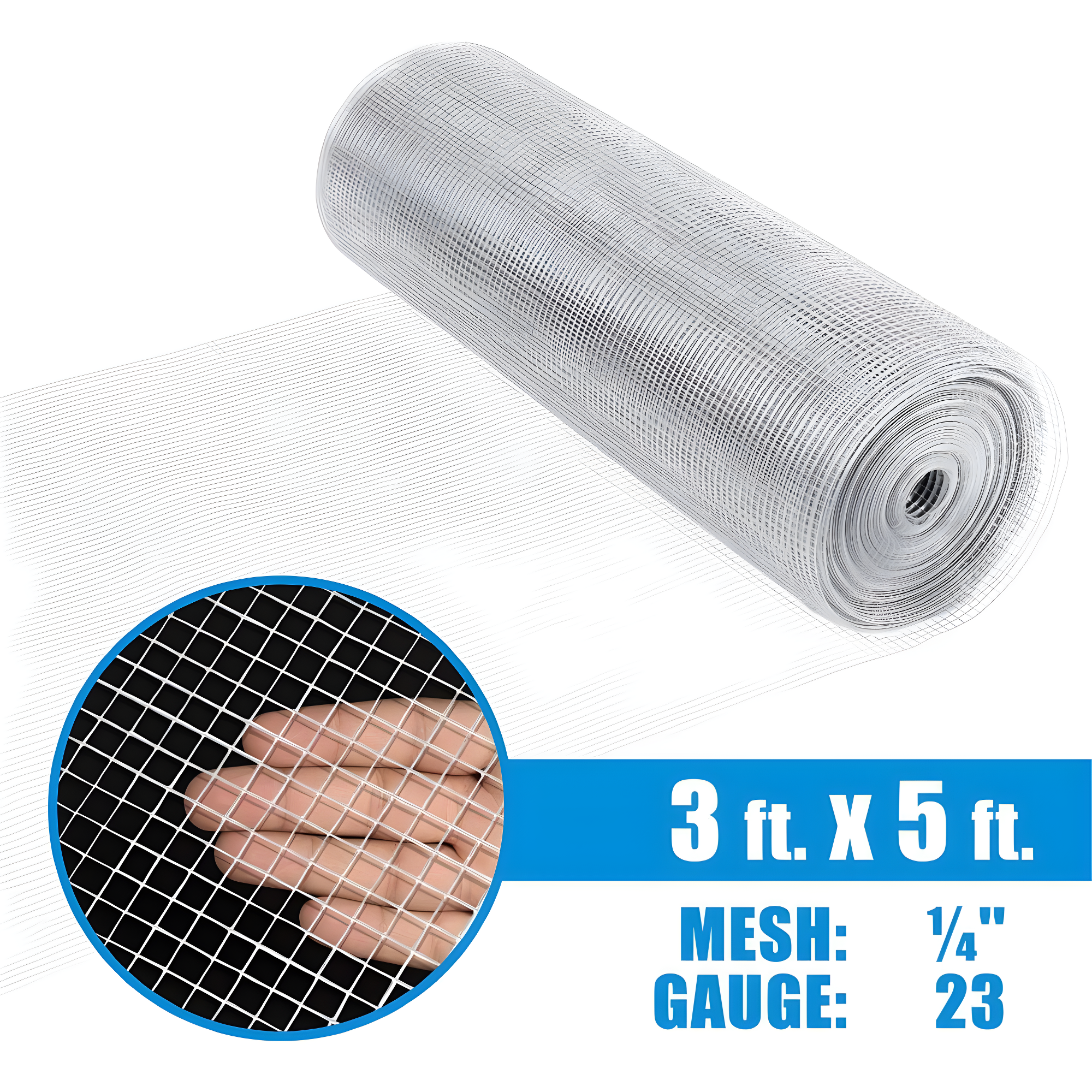 Fencer Wire Fencer Wire 23 Gauge Galvanized Hardware Cloth with Mesh Size 1/4" x 1/4", Multiple Options