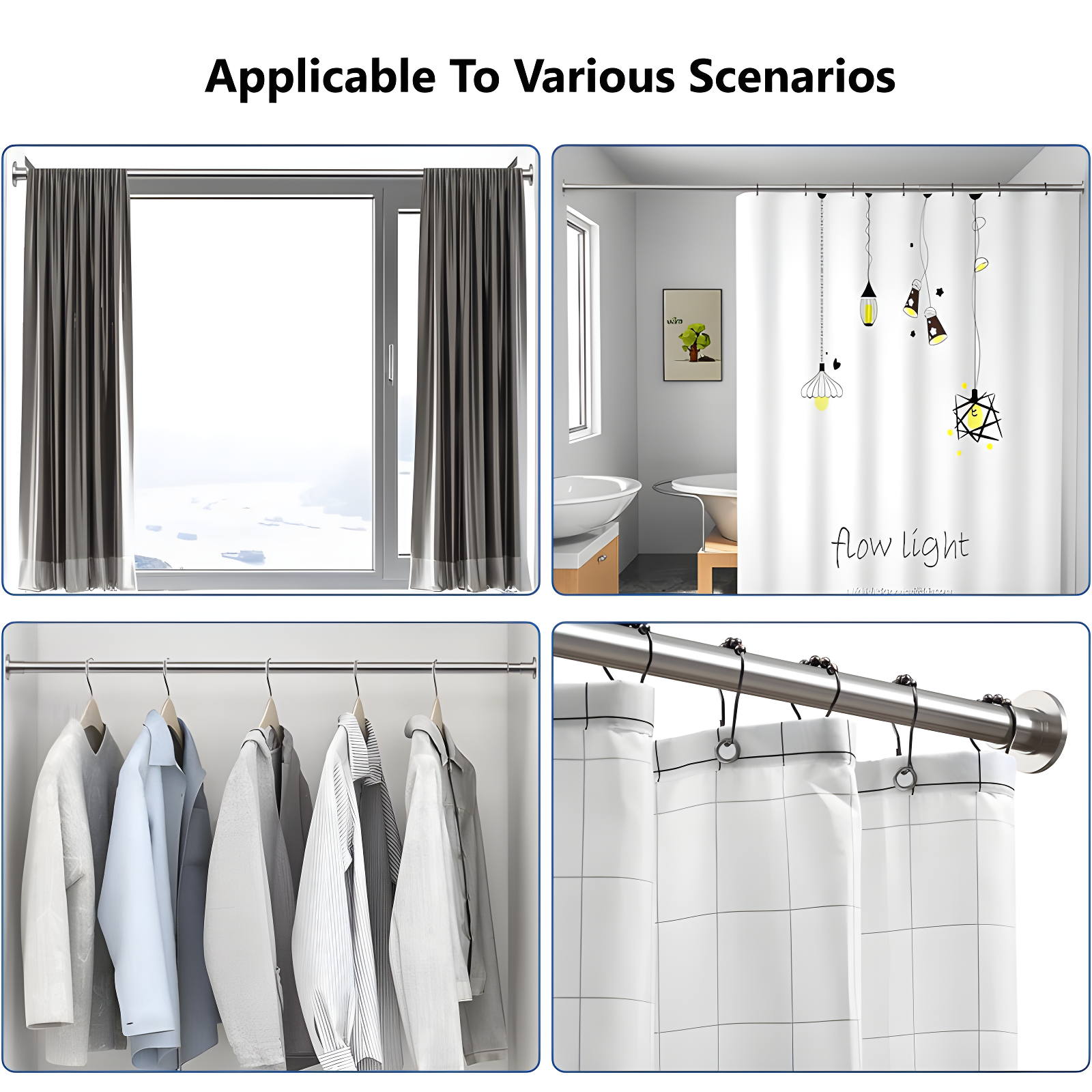 Glorbu 80'' Shower Curtain Rod