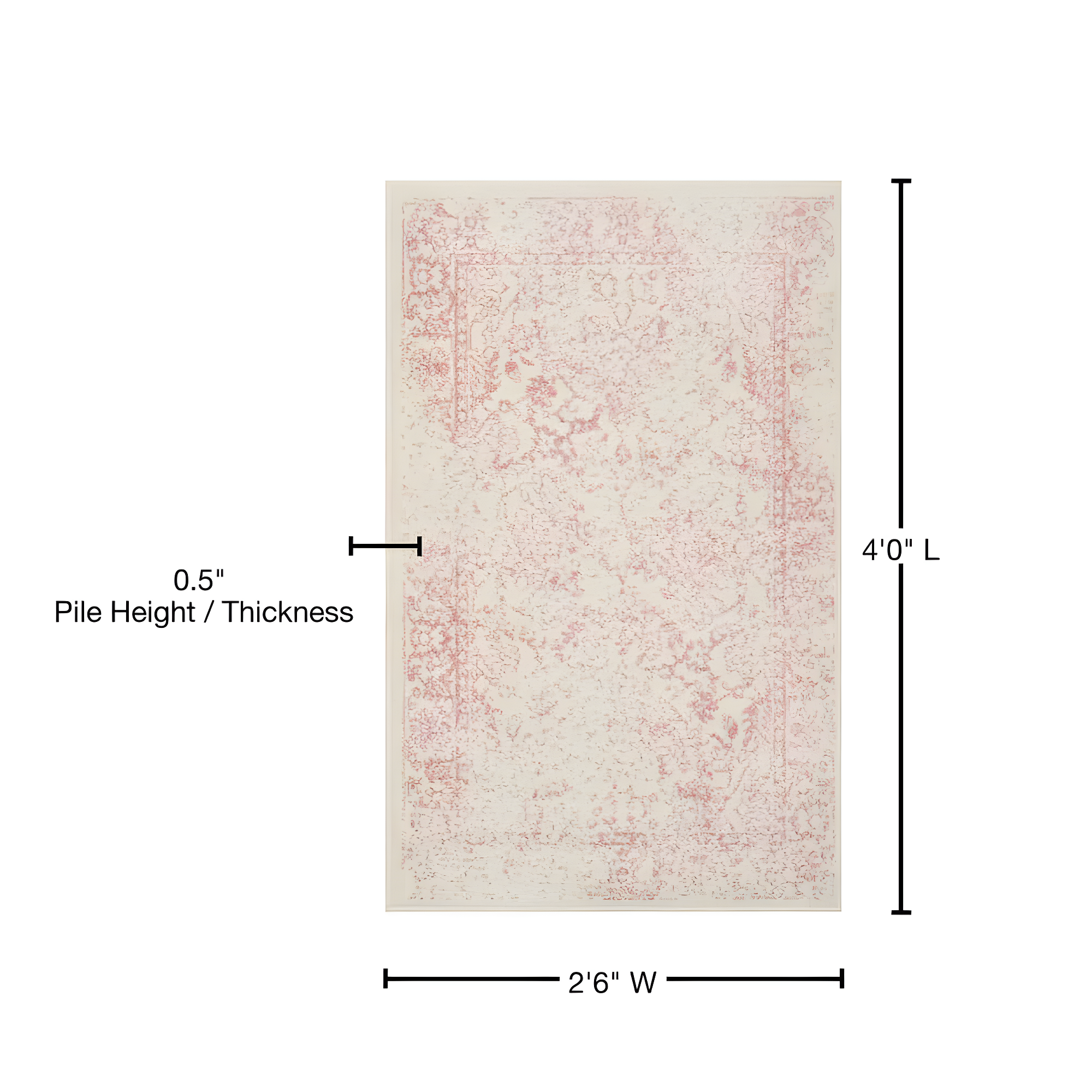 SAFAVIEH Adirondack Wyatt Traditional Area Rug, Ivory/Rose, 2'6" x 4'