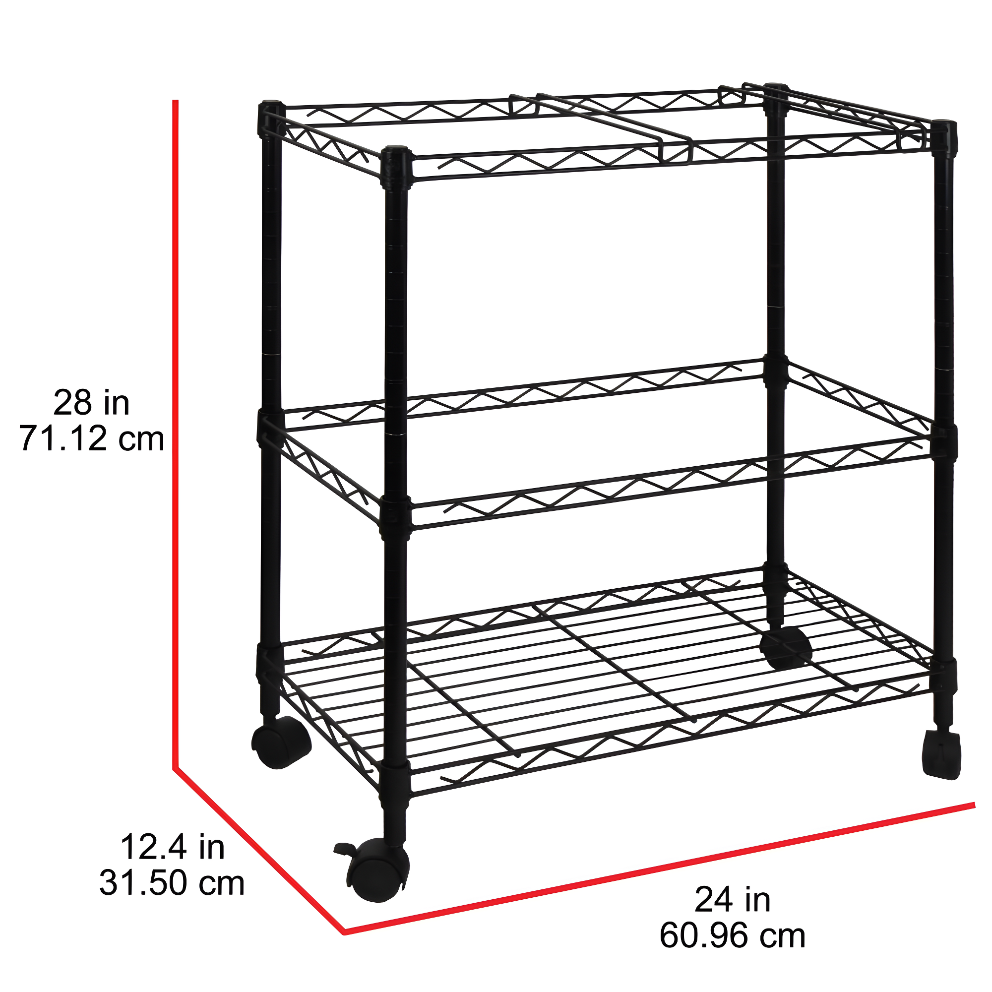 28'' H x 24'' W File Cart with Wheels