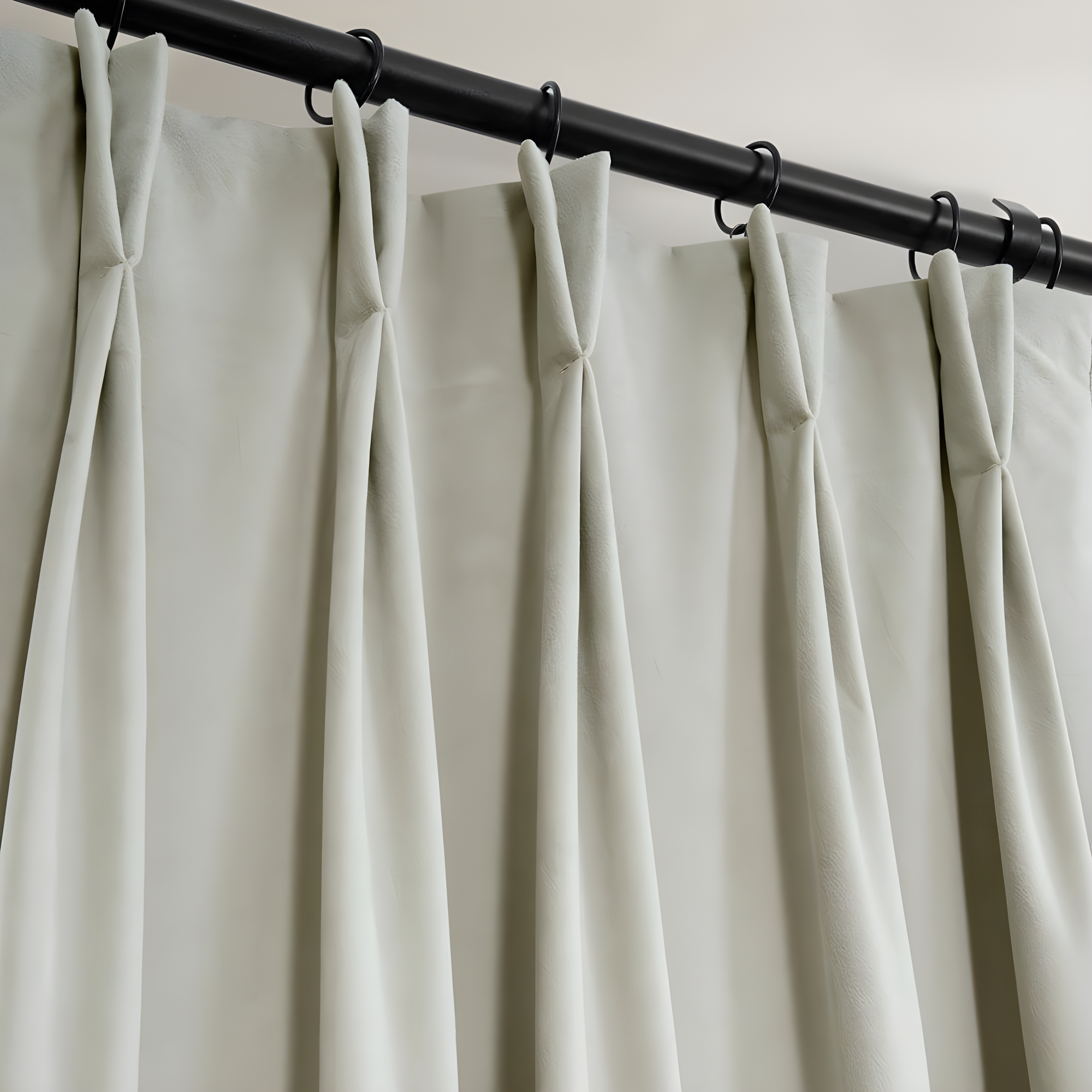 Half Price Drapes Porcelain White French Pleat Signature Velvet Blackout Curtains(1 Panel),50WX 108L