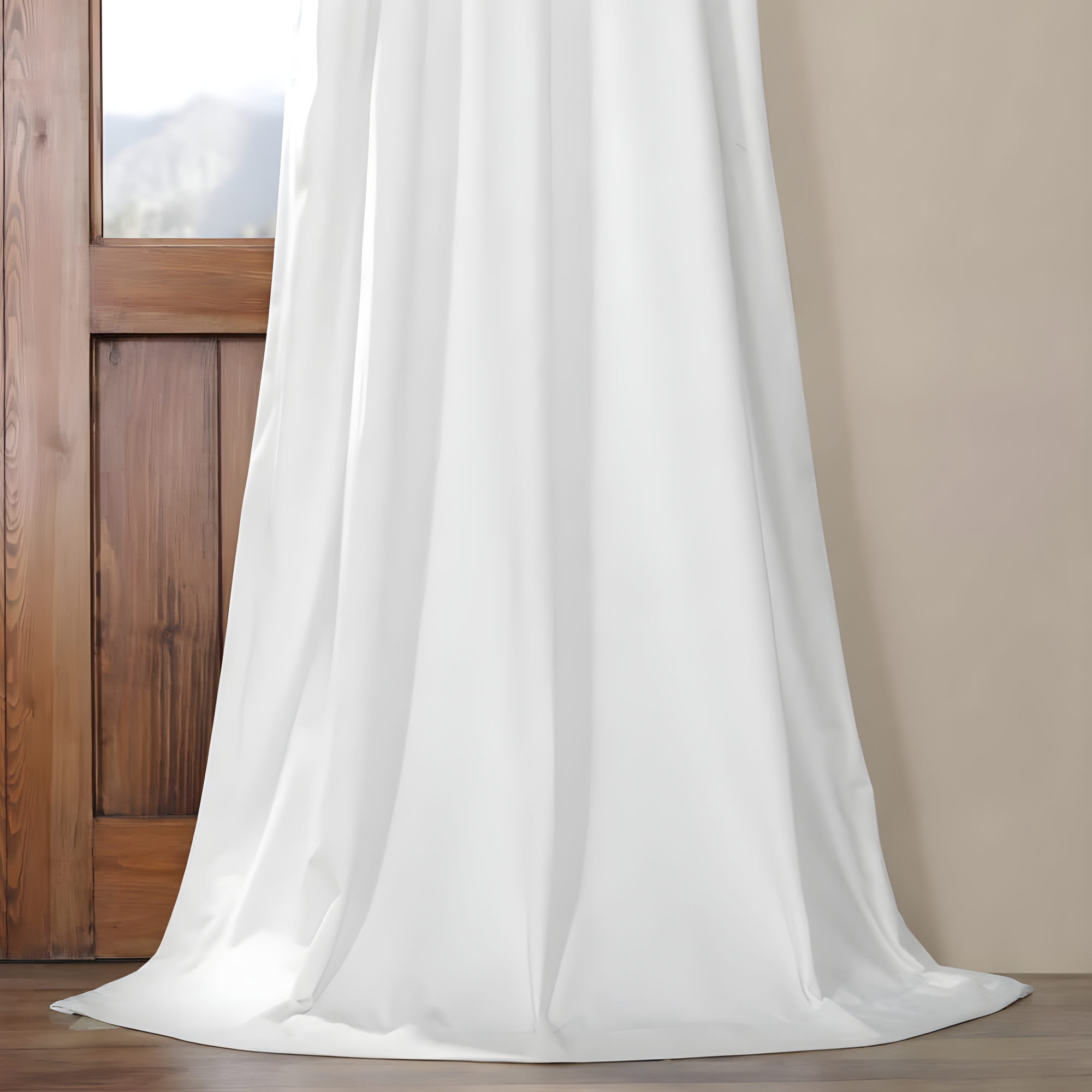 Half Price Drapes Porcelain White French Pleat Signature Velvet Blackout Curtains(1 Panel),50WX 108L