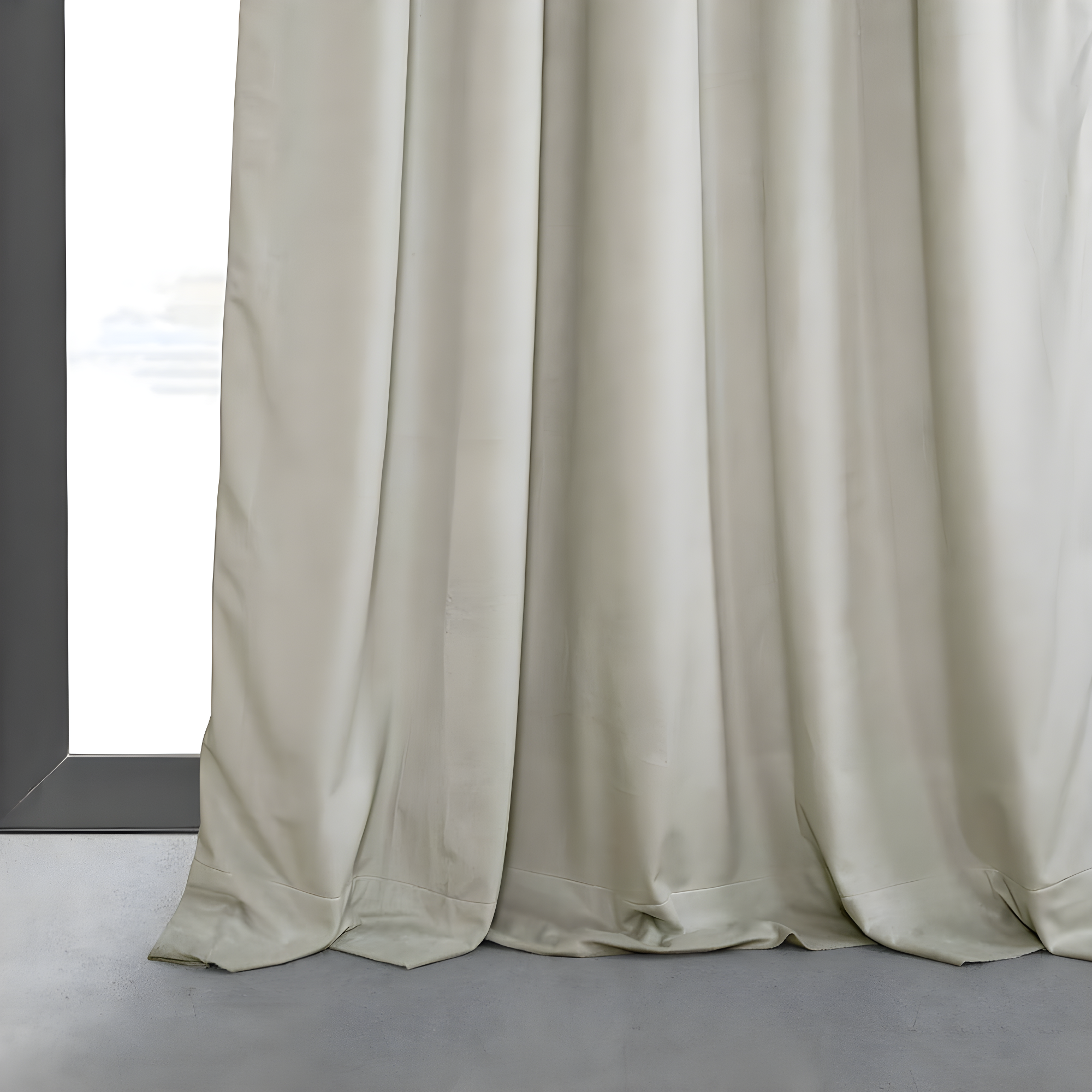 Half Price Drapes Porcelain White French Pleat Signature Velvet Blackout Curtains(1 Panel),50WX 108L