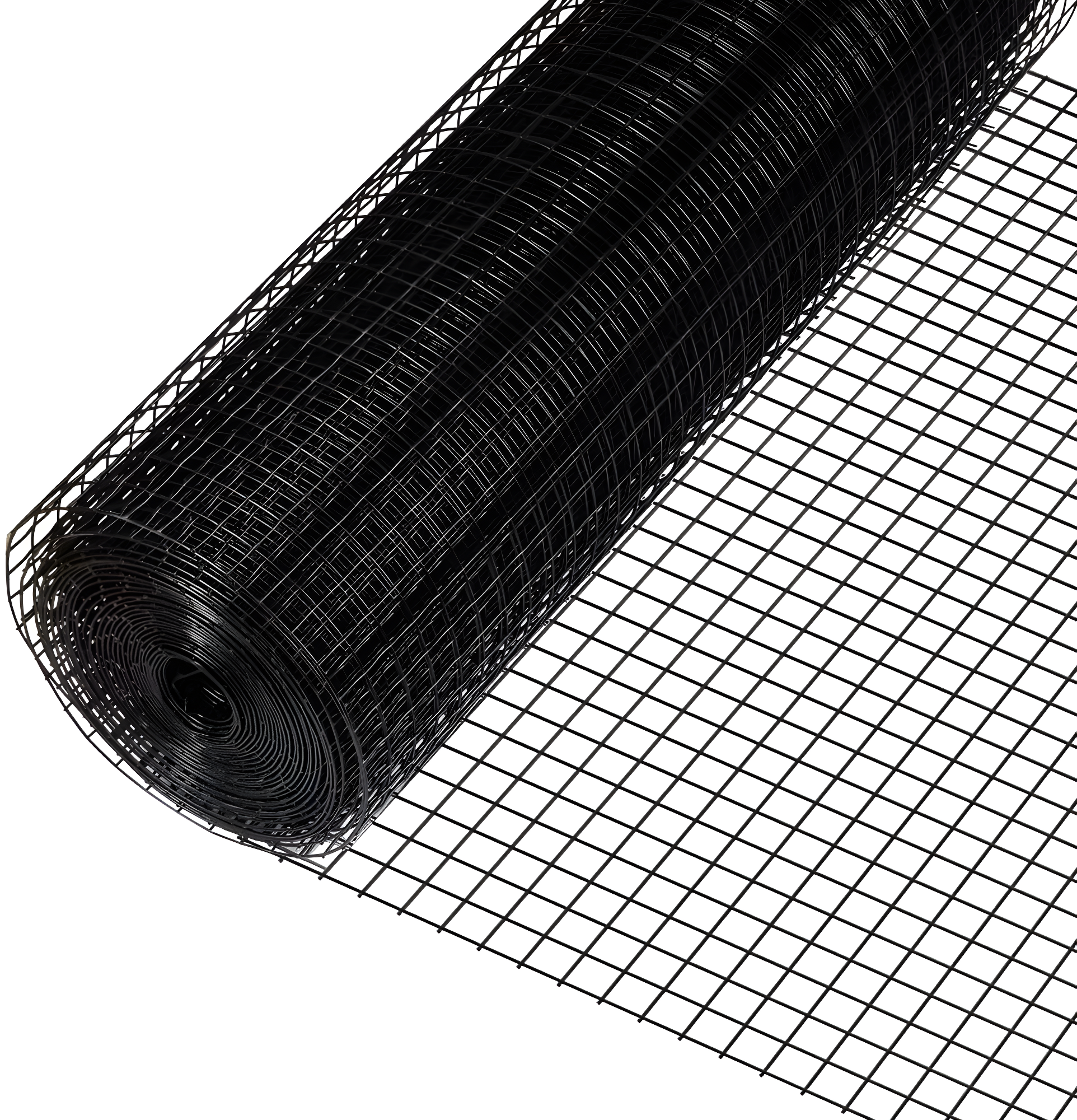 Black Vinyl Coated Welded Wire Mesh Fence, 2 ft x 50 ft