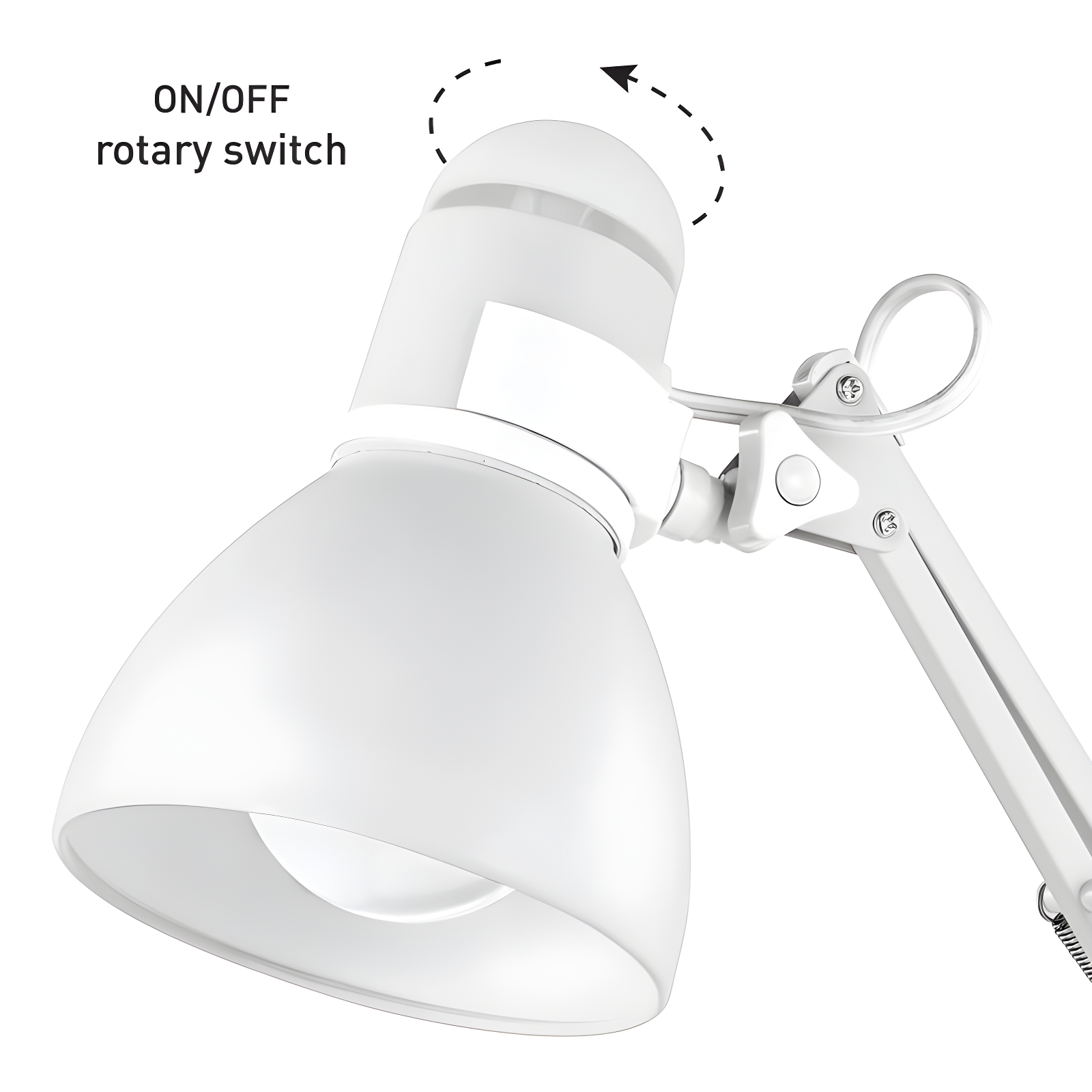 28" Architect Swing Arm Kids' Desk Lamp Matte White - Globe Electric: UL Listed, Metal Shade, 60W Max