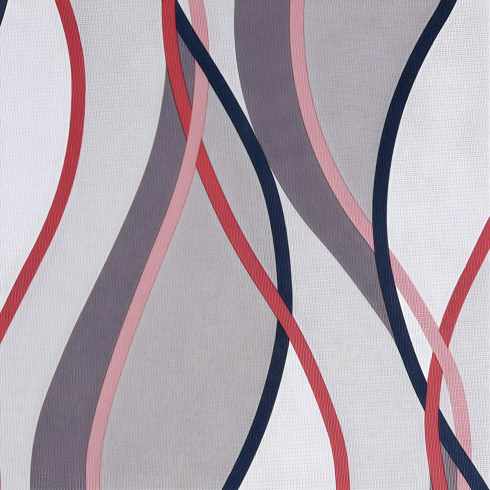48"x63" No. 918 Semi-Sheer Intersect Ogee Wave Print Grommet Curtain Panel Nickel