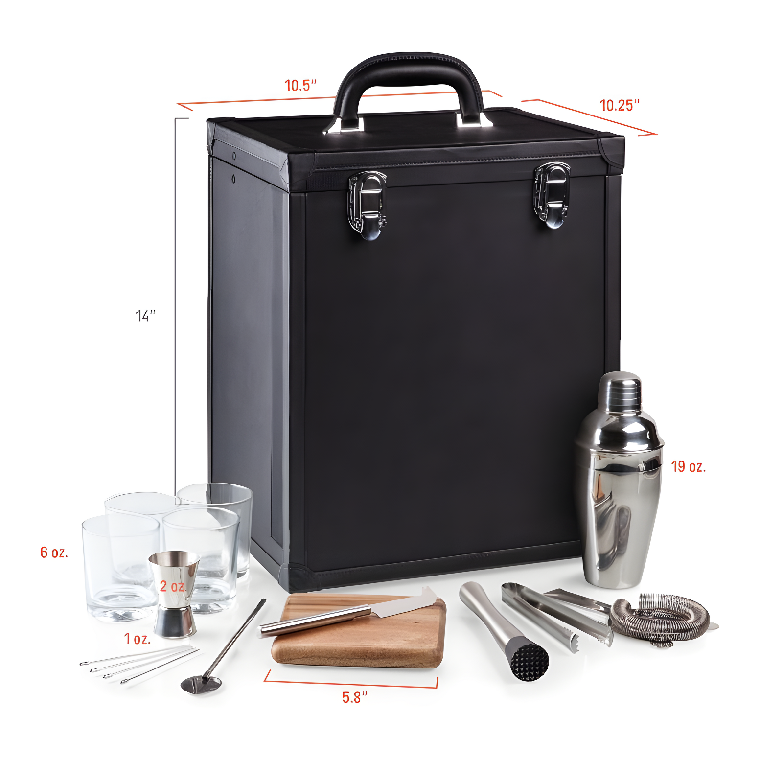 Hamilton Bartender Kit - Portable Bar Case with Cocktail Set