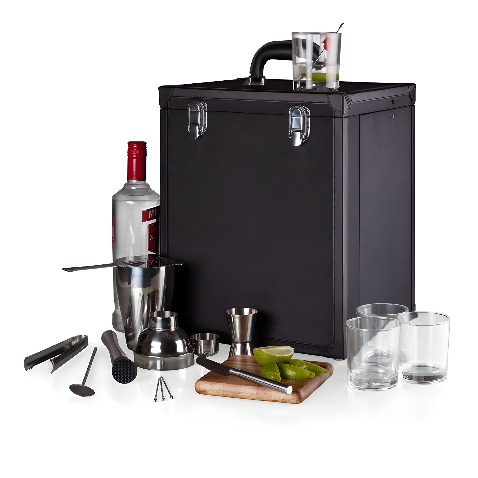 Hamilton Bartender Kit - Portable Bar Case with Cocktail Set