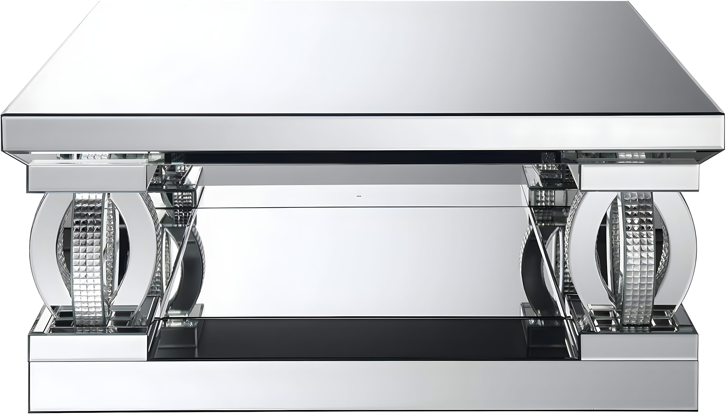 Coaster Amalia Square Modern Mirrored Glass Coffee Table in Silver