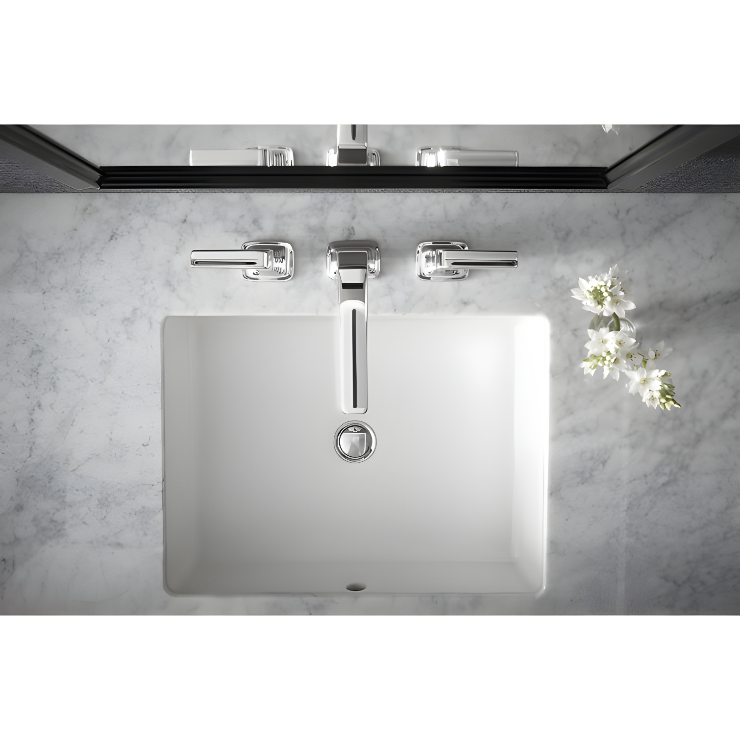 Verticyl Rectangular Undermount Bathroom Sink with Overflow