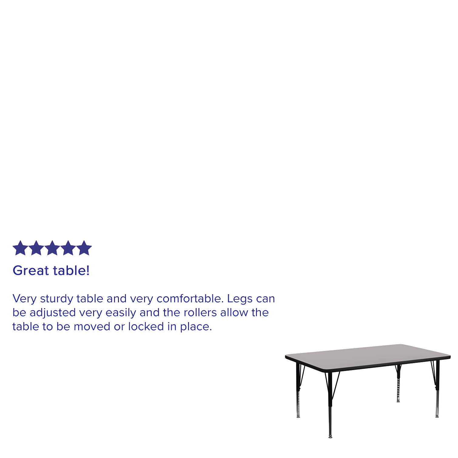 Goddard 24''W x 48''L Rectangular HP Laminate Activity Table - Adjustable Legs