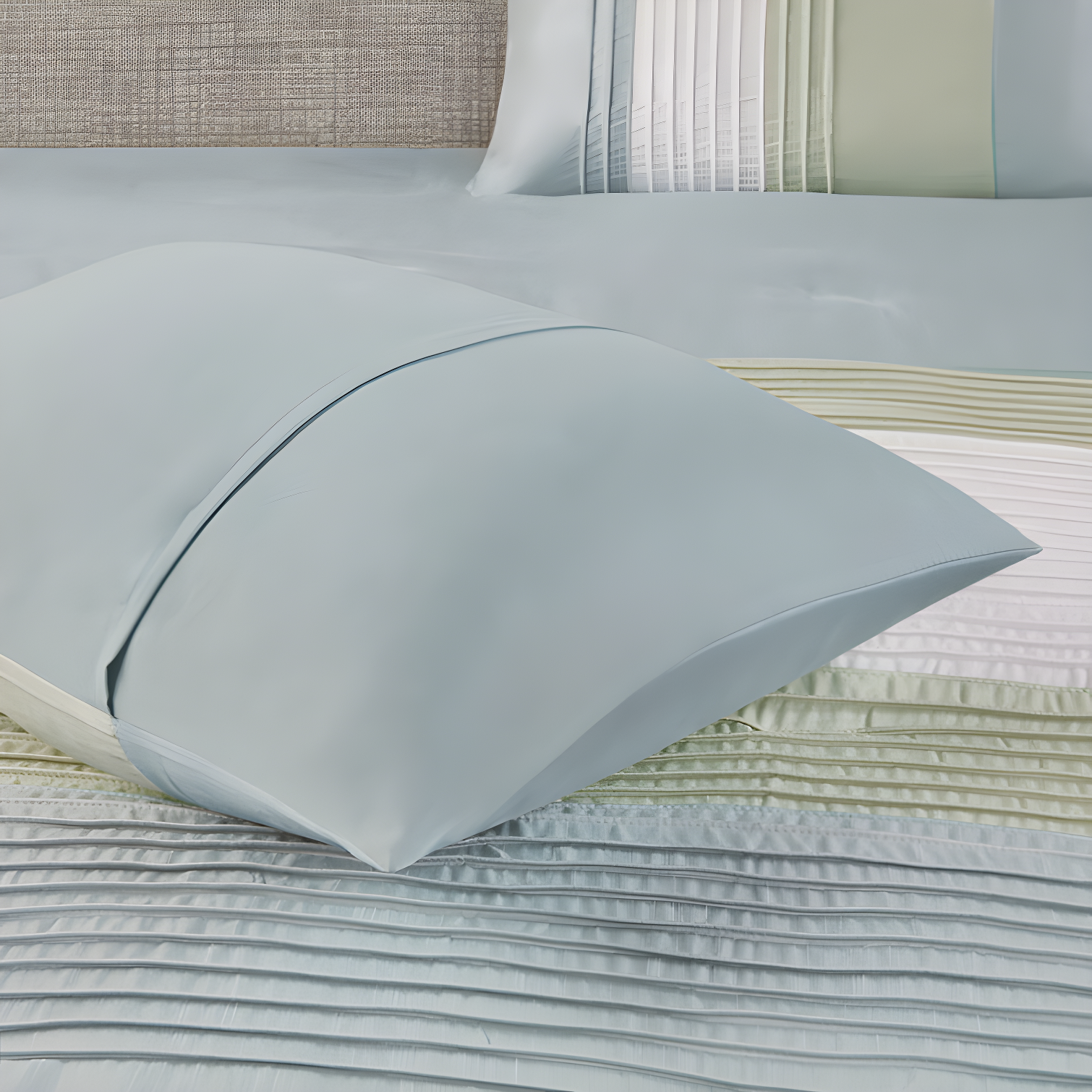 Madison Park Amherst 7 Piece Striped and Pleated Comforter Set