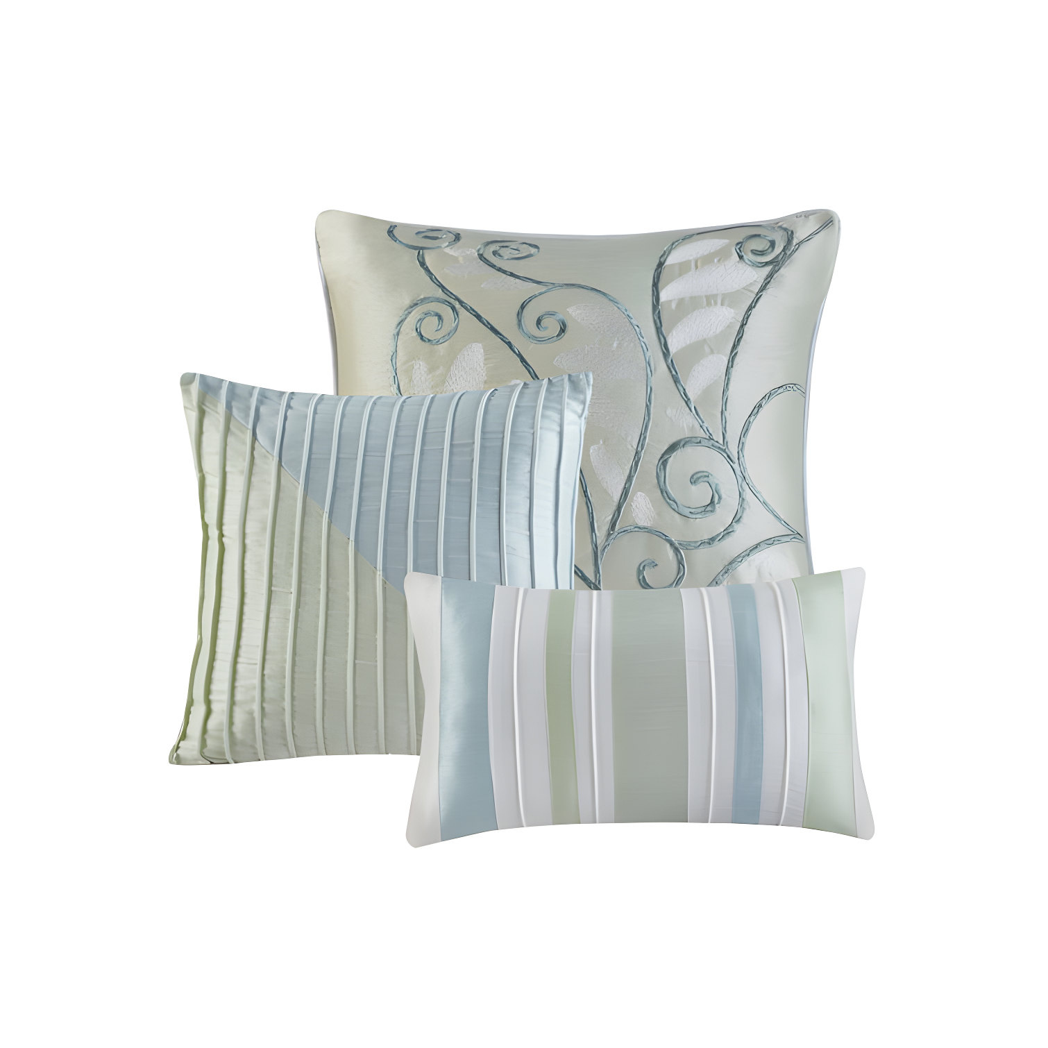 Madison Park Amherst 7 Piece Striped and Pleated Comforter Set