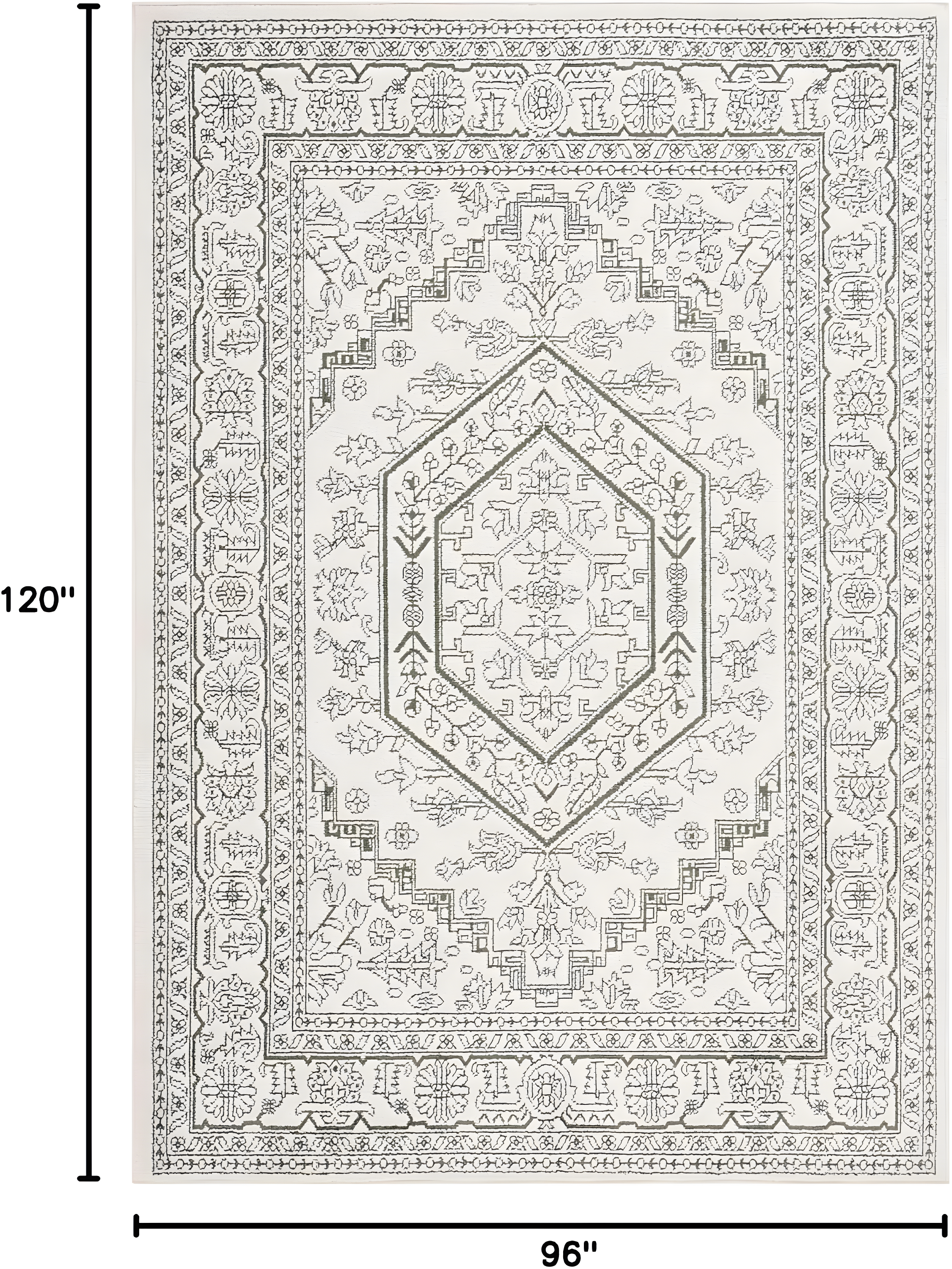 SAFAVIEH Adirondack Xavier Oriental Area Rug, Ivory/Dark Green, 8' x 10'