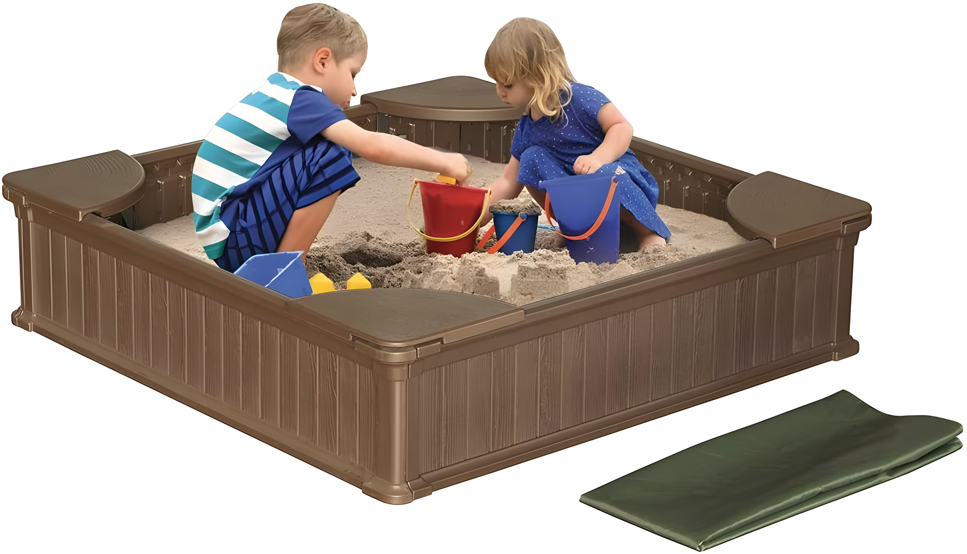 Vandue Corporation Vandue Corporation 48.6'' x 11.8'' Plastic Sandbox with Cover