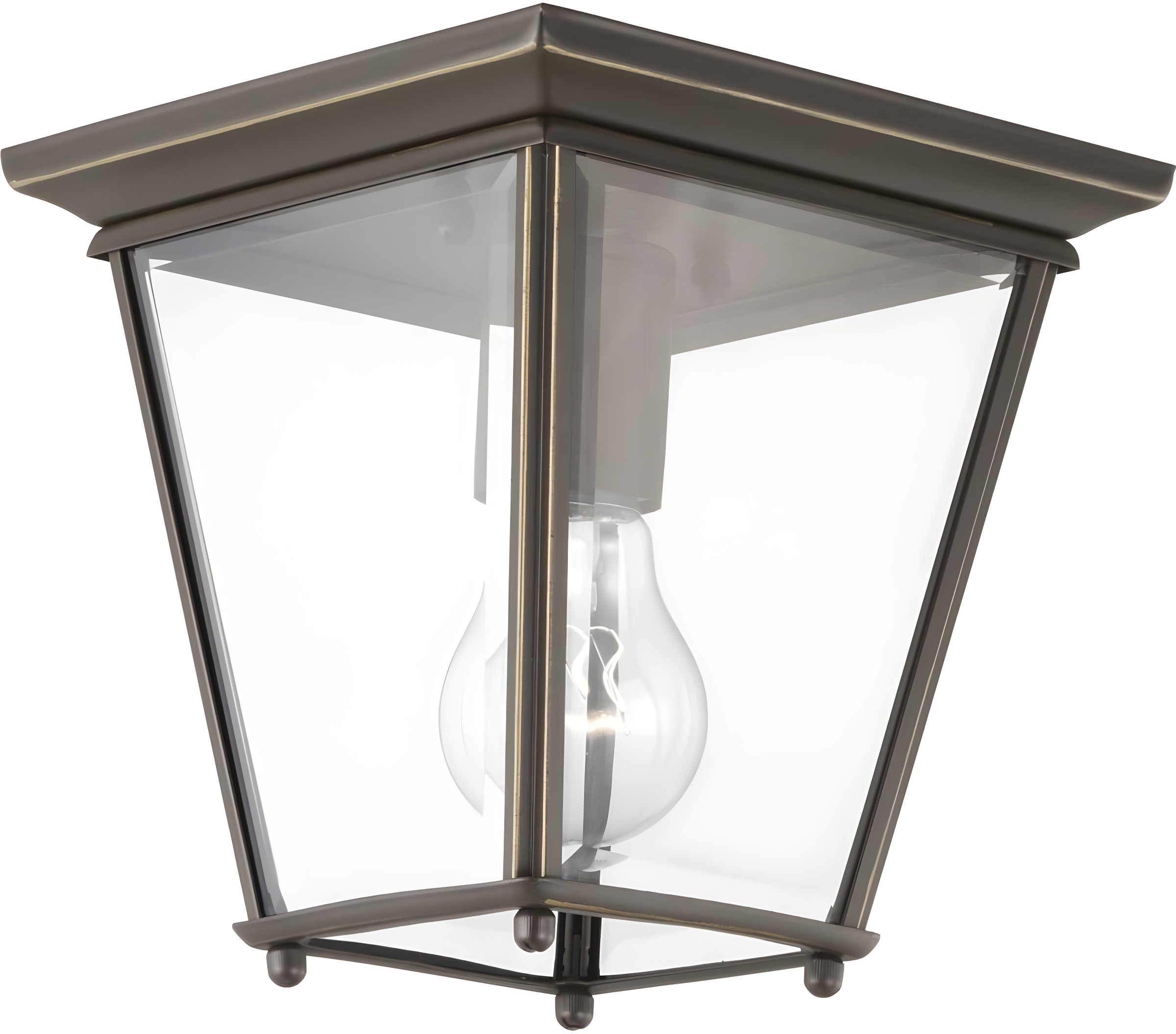 Calais Transparent Square Outdoor Flush Mount