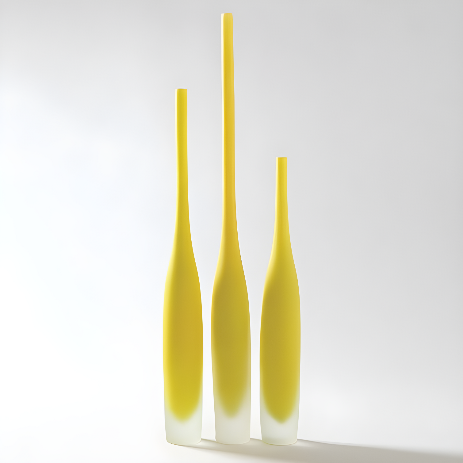 Small Citron Frosted Glass Spire Bottle