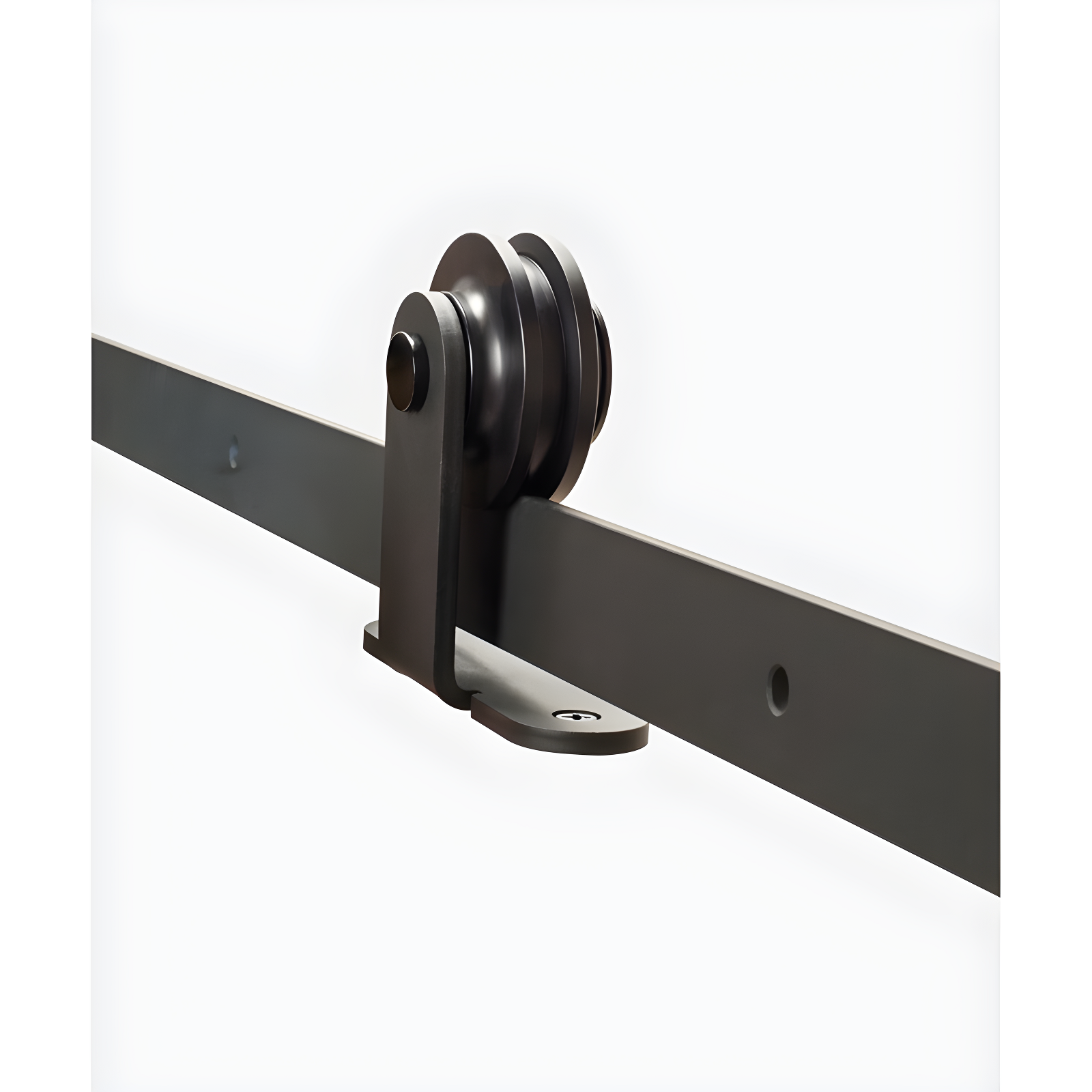 78 in Soft Close Black Solid Steel Sliding Rolling Barn Door Hardware Kit for Single Wood Doors