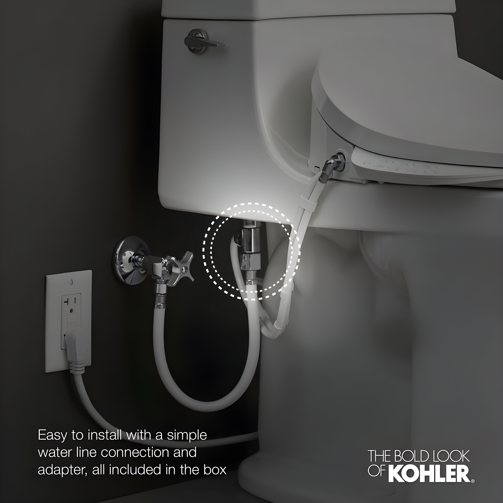 PureWash M250 Elongated Bidet Toliet Seat, Manual Non-Electric Bidets for Existing Toilets