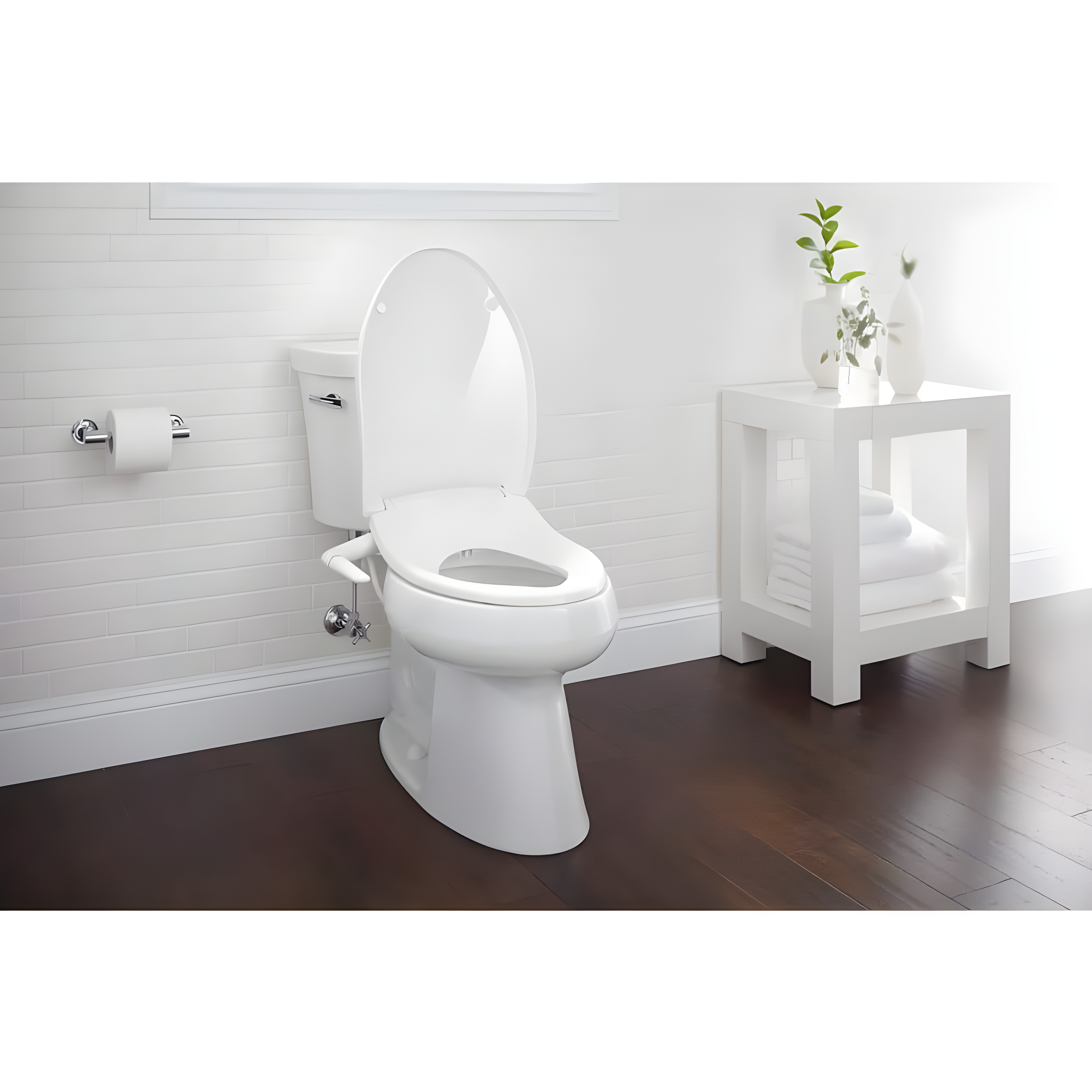 PureWash M250 Elongated Bidet Toliet Seat, Manual Non-Electric Bidets for Existing Toilets